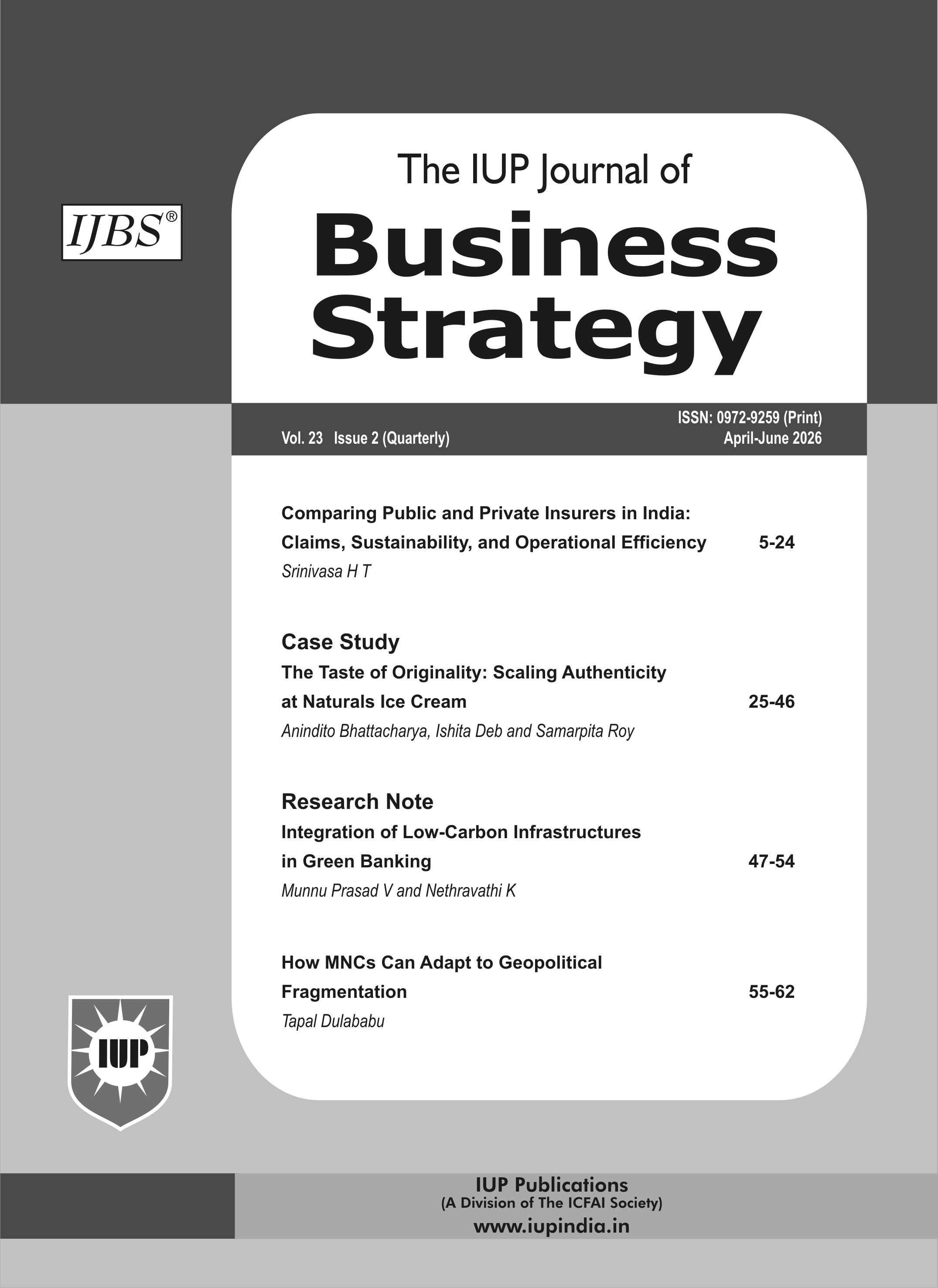 The IUP Journal of Business Strategy