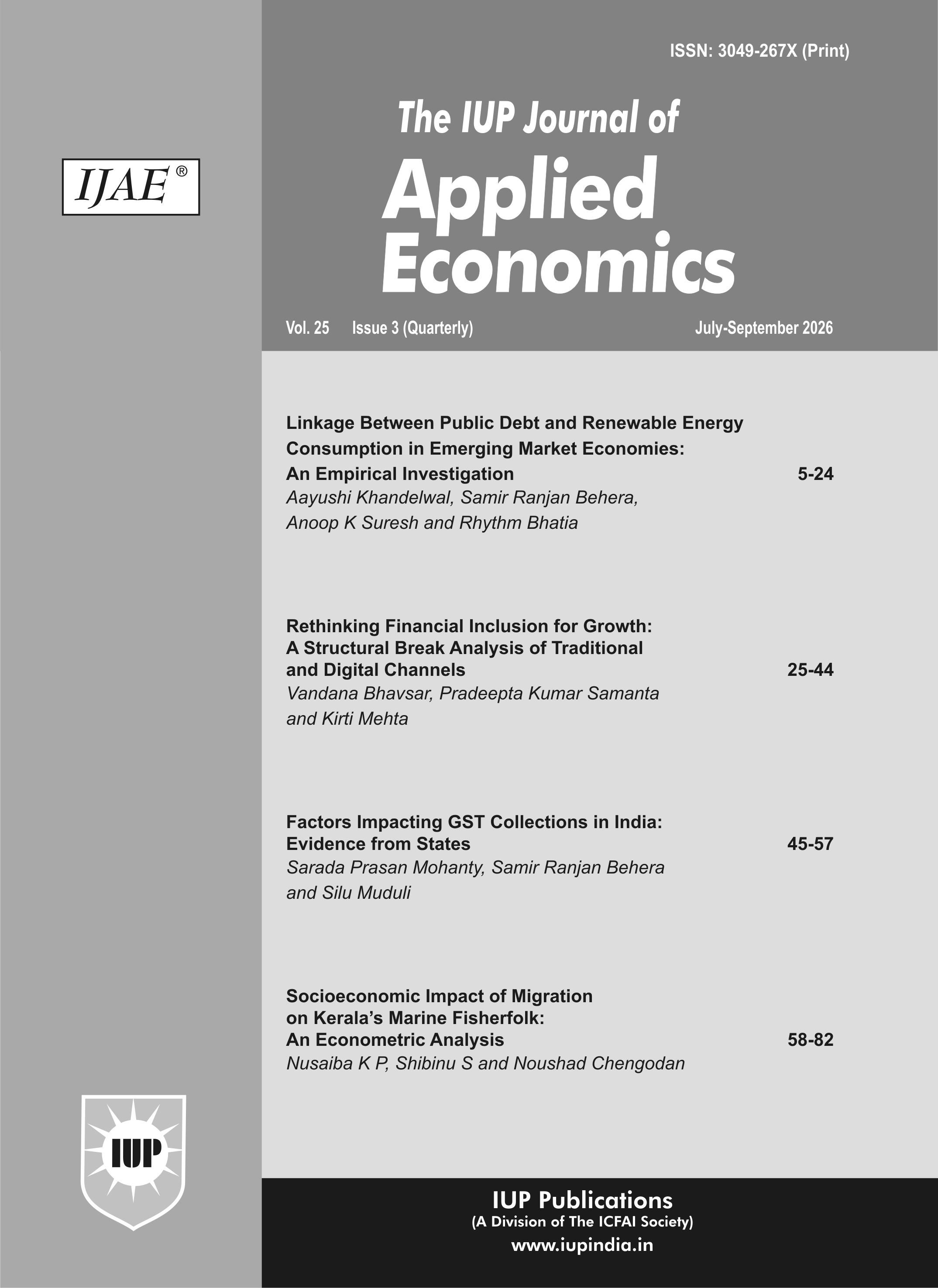 The IUP Journal of Applied Economics
