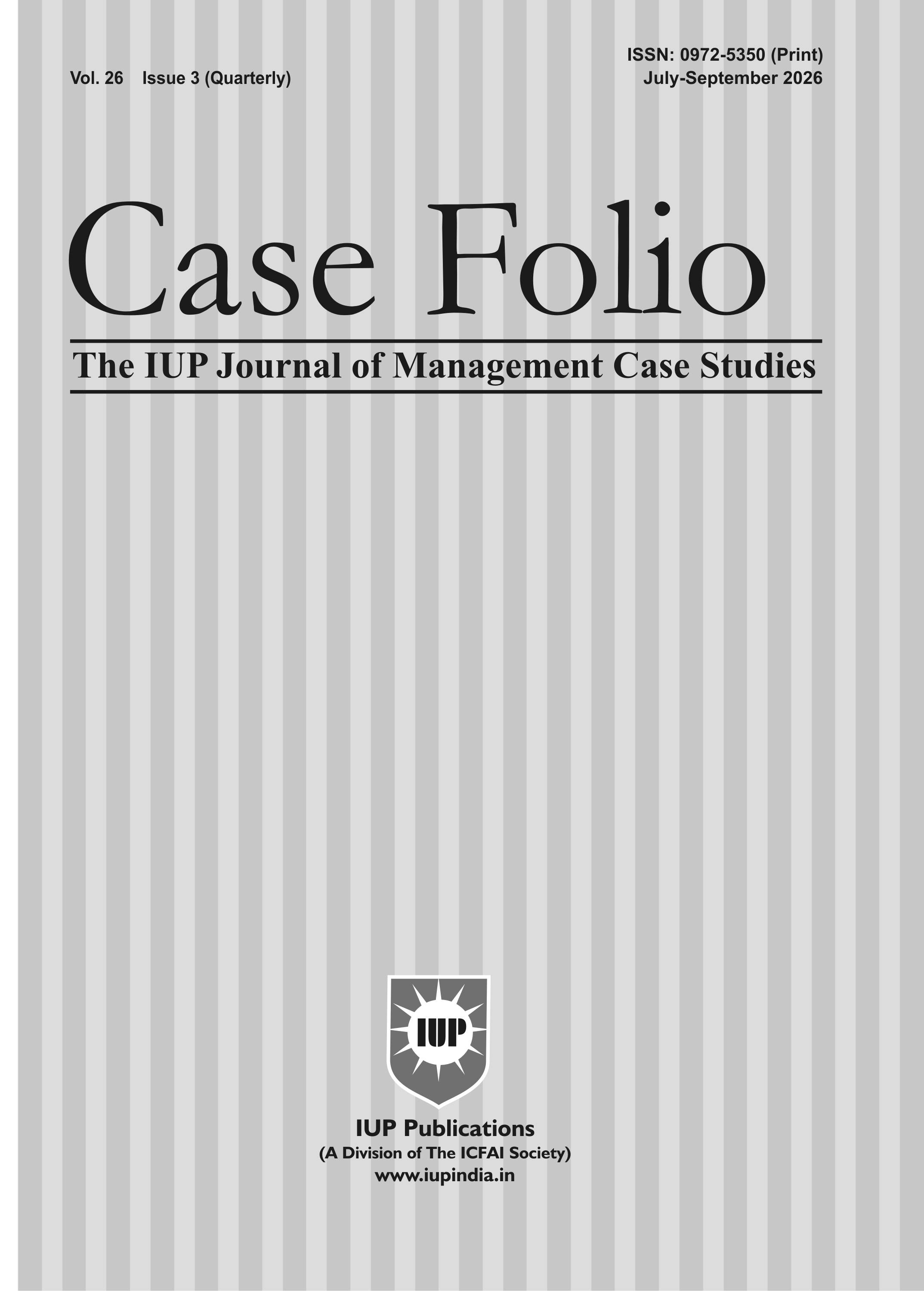 The IUP Journal of Case Folio