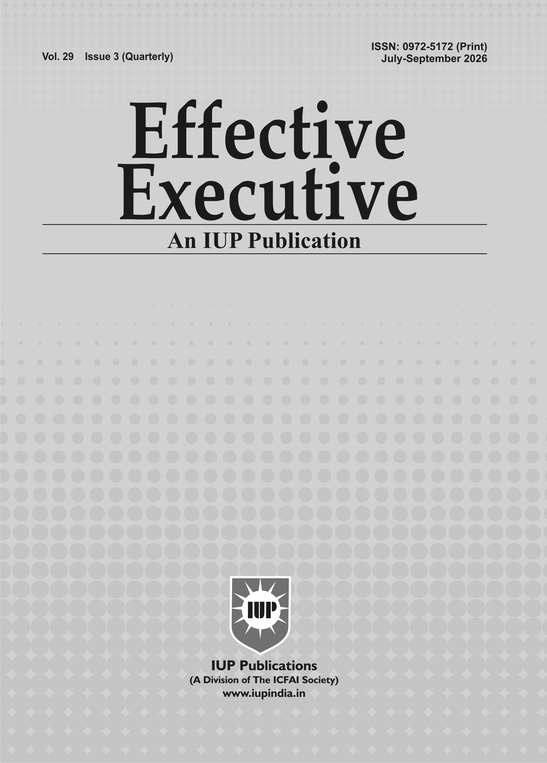 The IUP Journal of Effective Executive