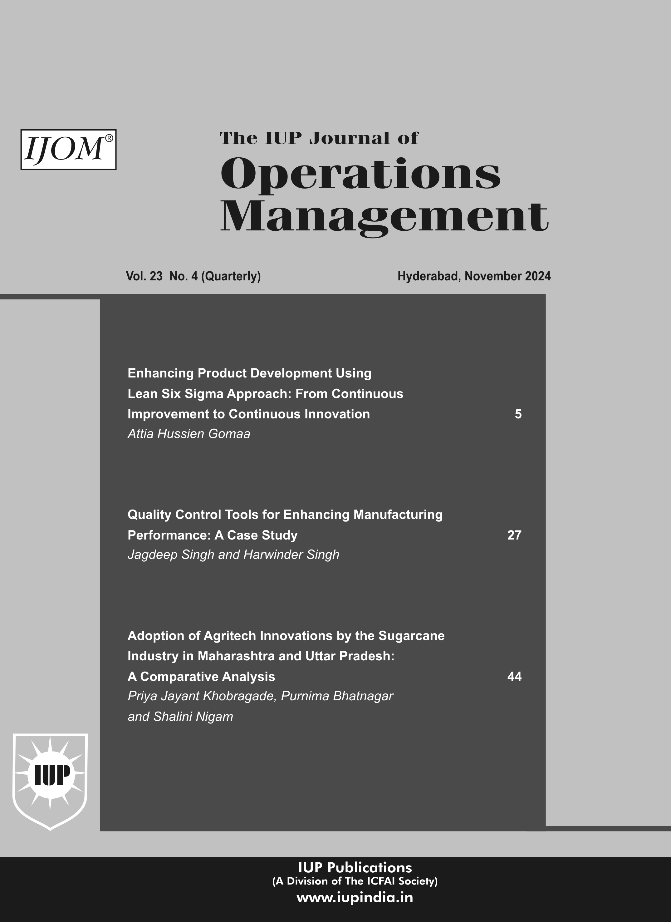 The IUP Journal of Operations Management