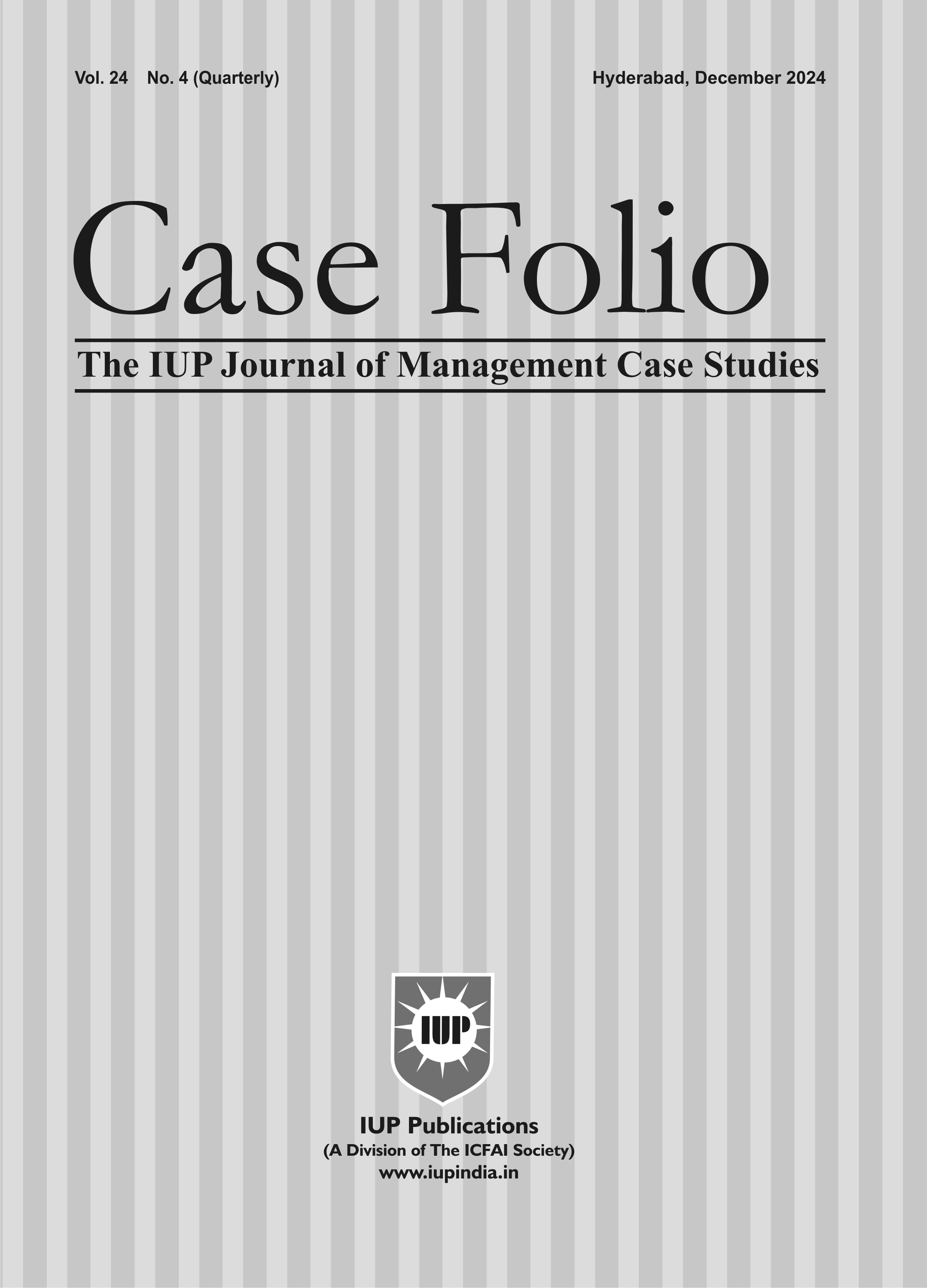 The IUP Journal of Case Folio