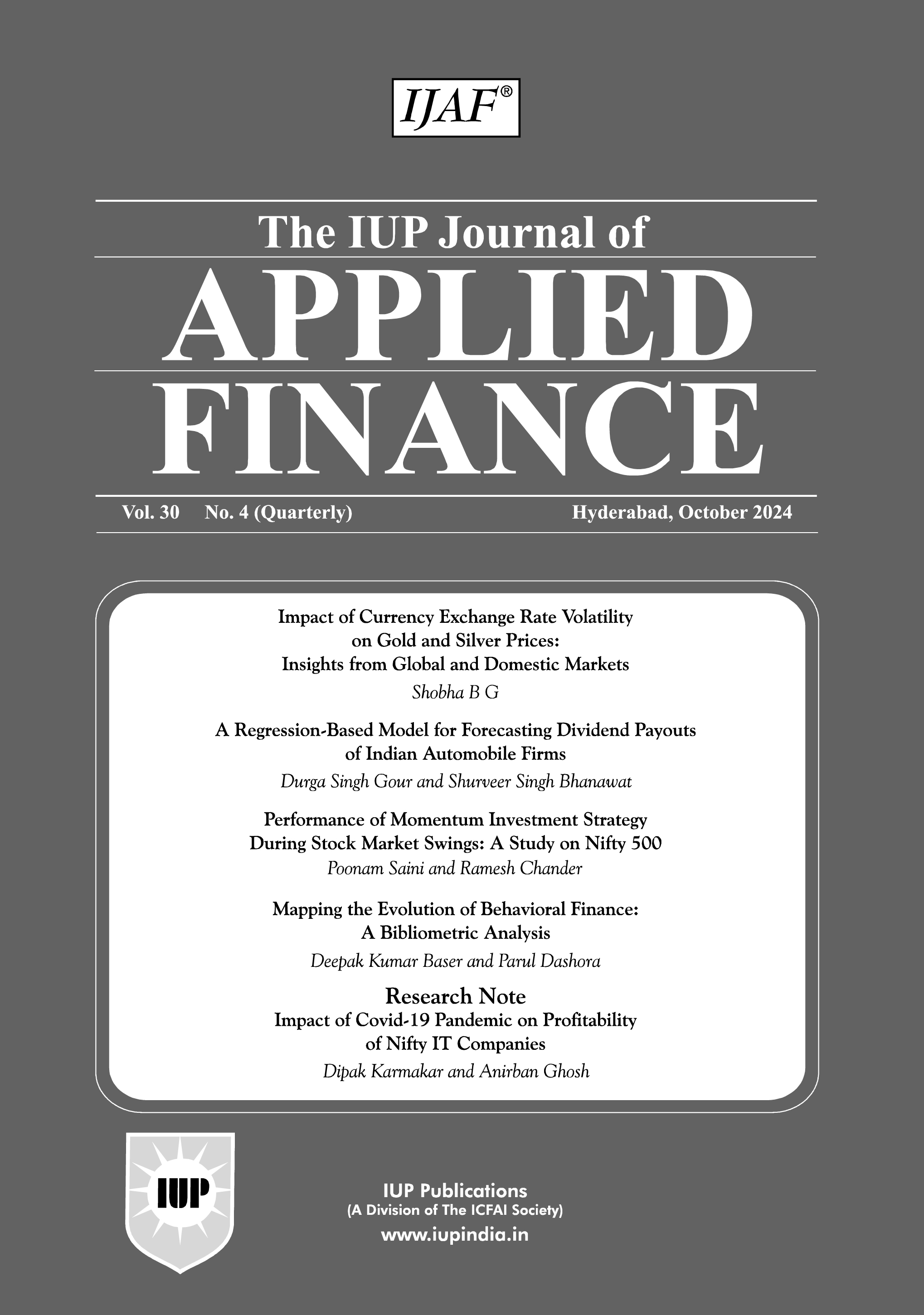 The IUP Journal of Applied Finance