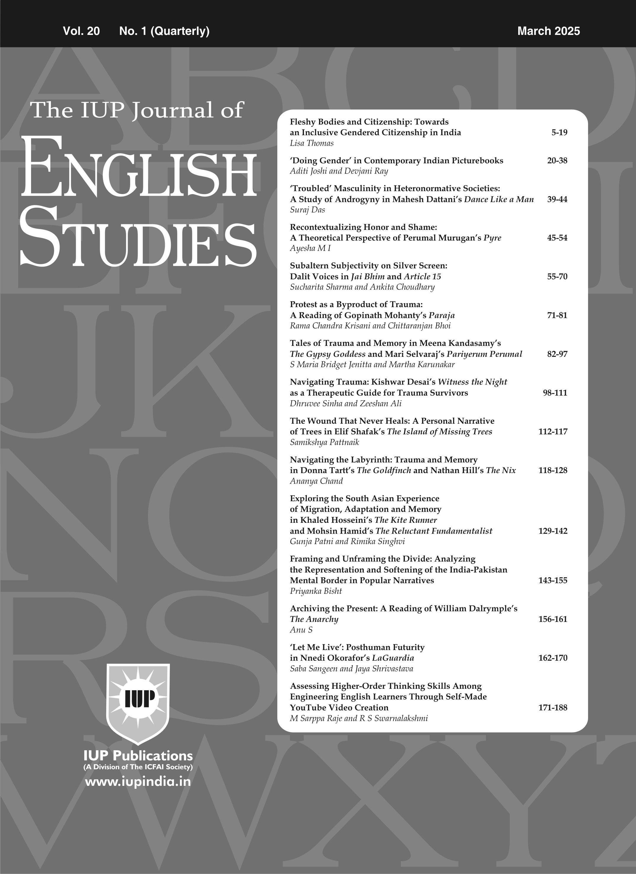The IUP Journal of English Studies