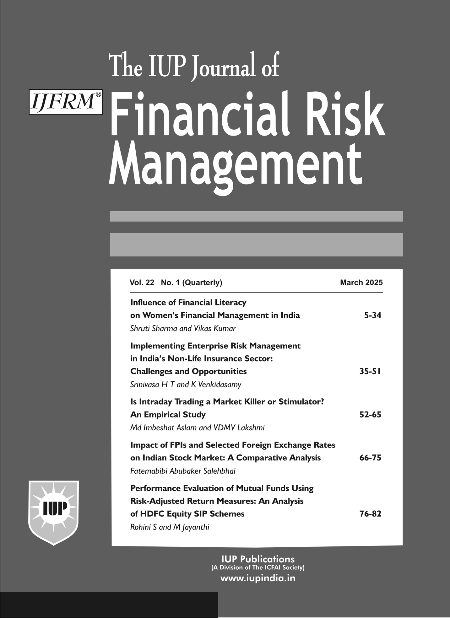 The IUP Journal of Financial Risk Management