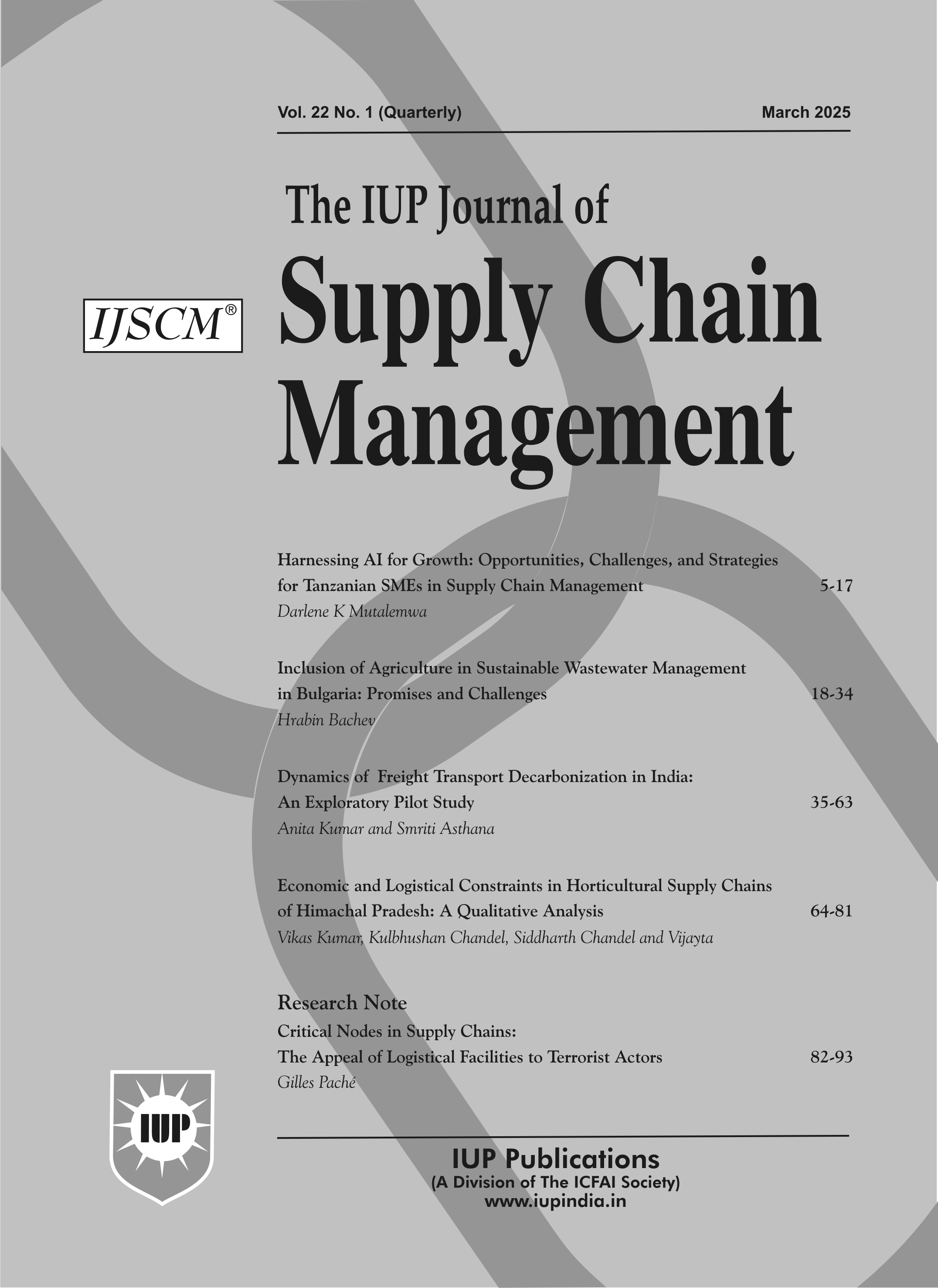 The IUP Journal of Supply Chain Management