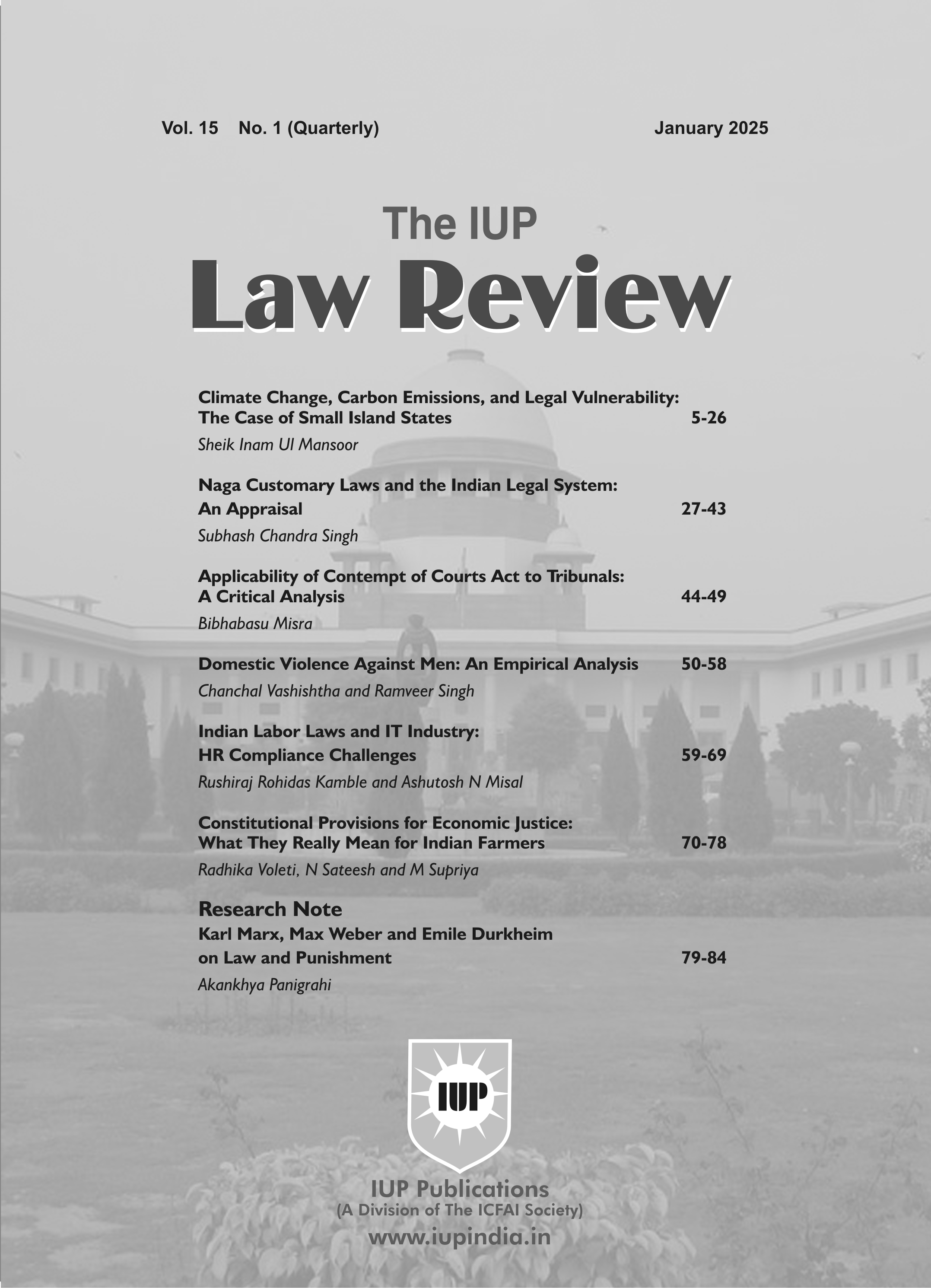 The IUP Journal of Law Review