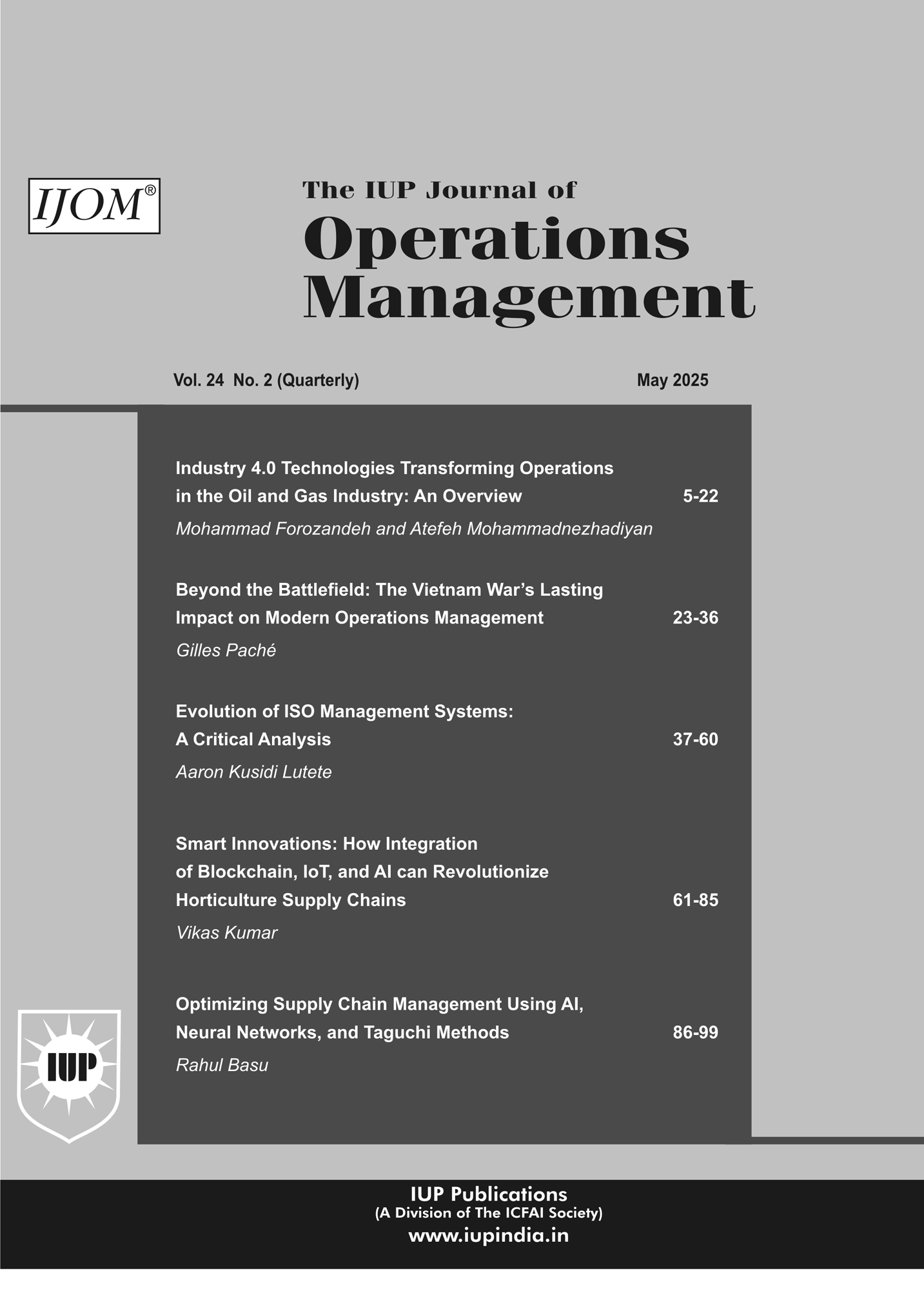 The IUP Journal of Operations Management