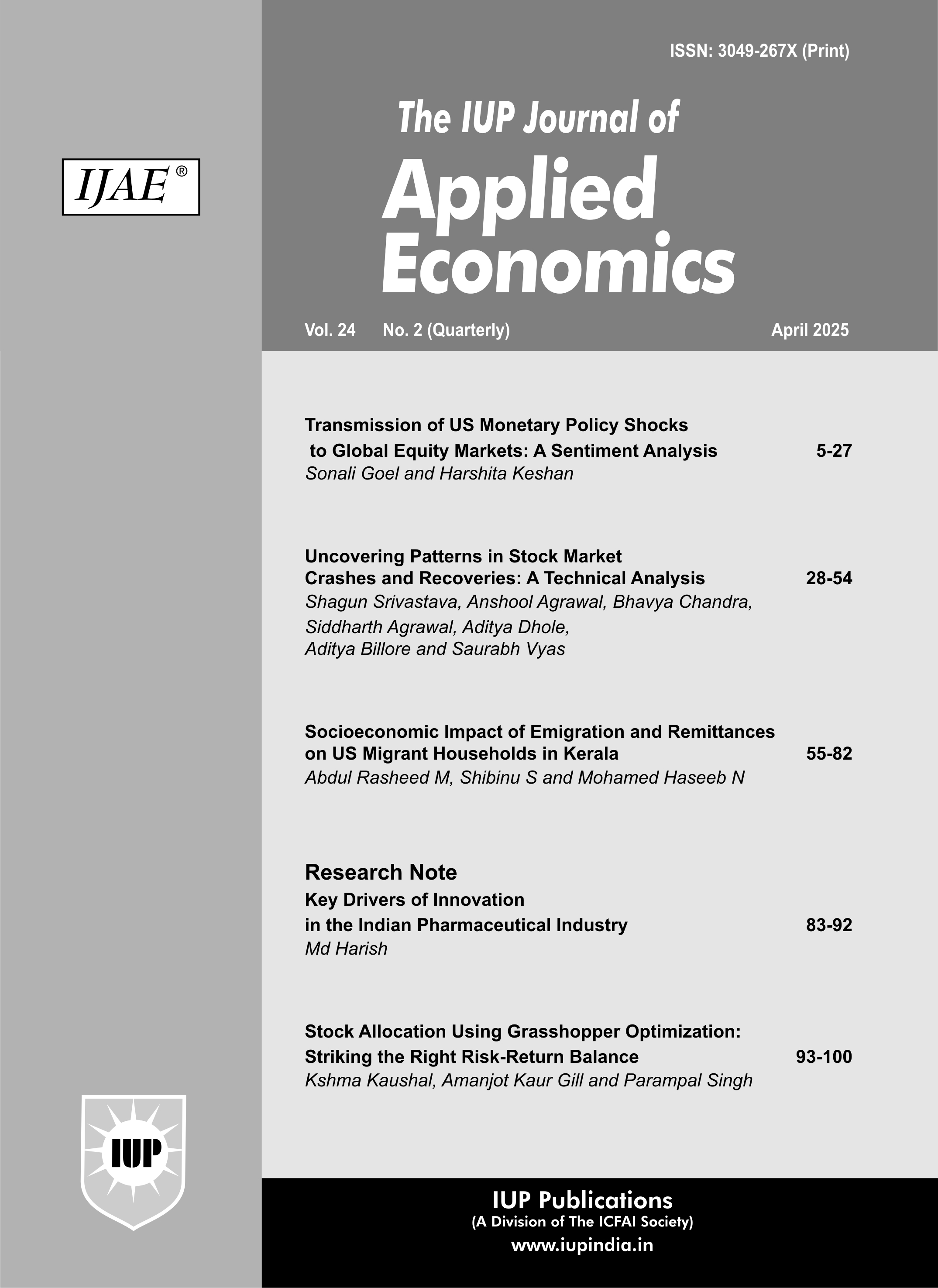 The IUP Journal of Applied Economics
