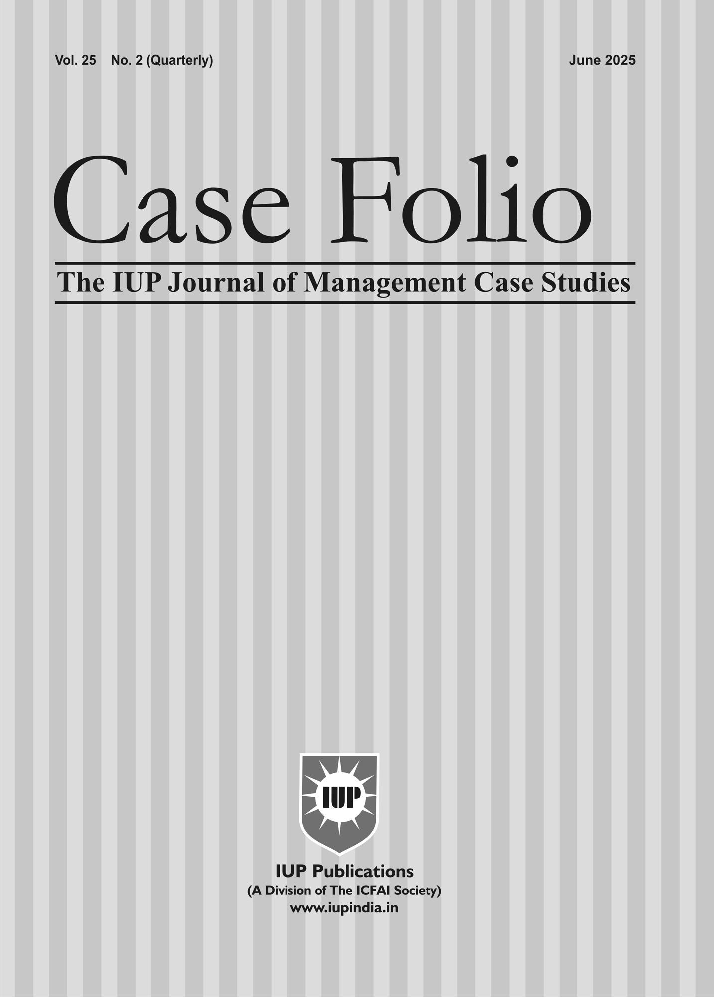 The IUP Journal of Case Folio