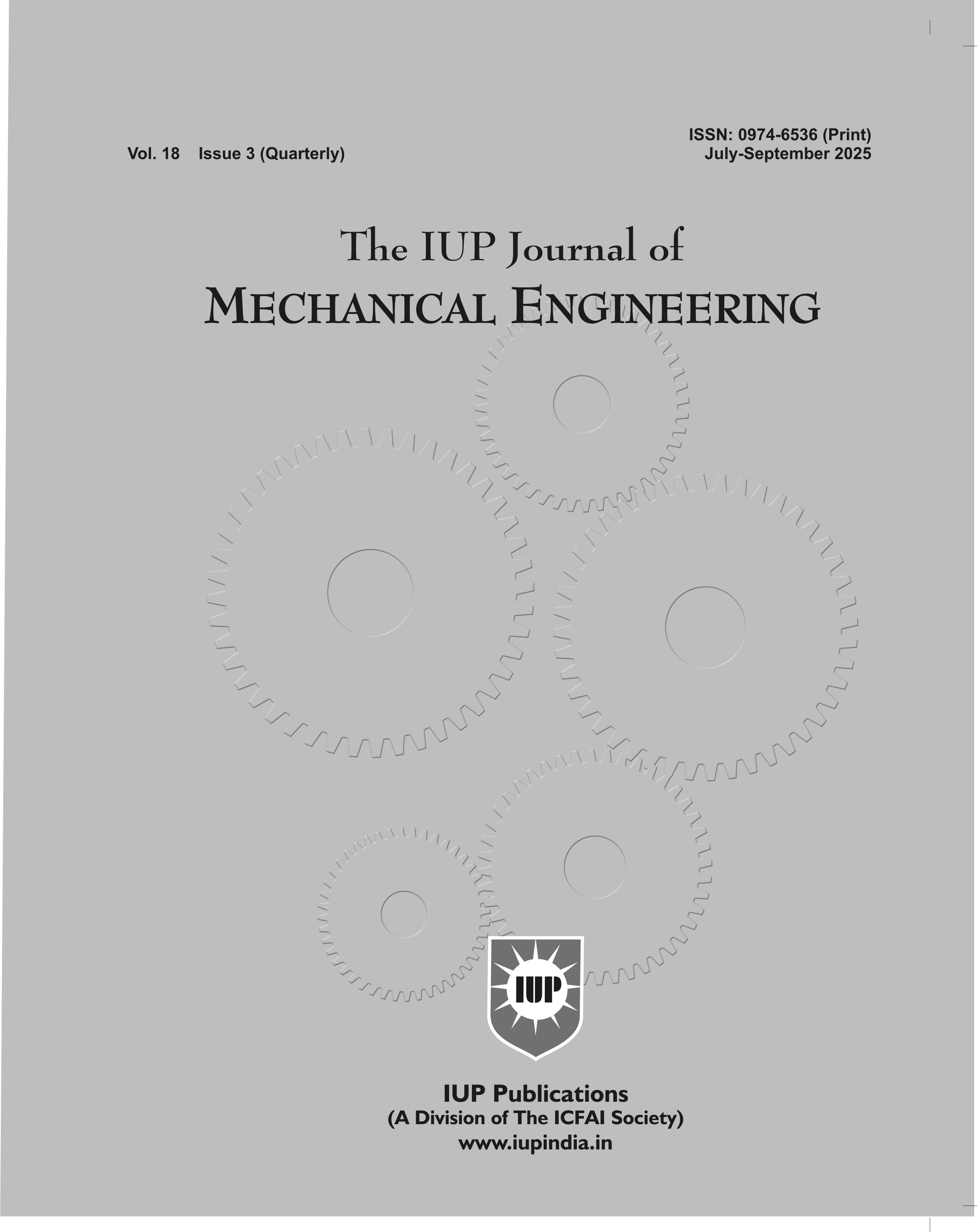 The IUP Journal of Mechanical Engineering