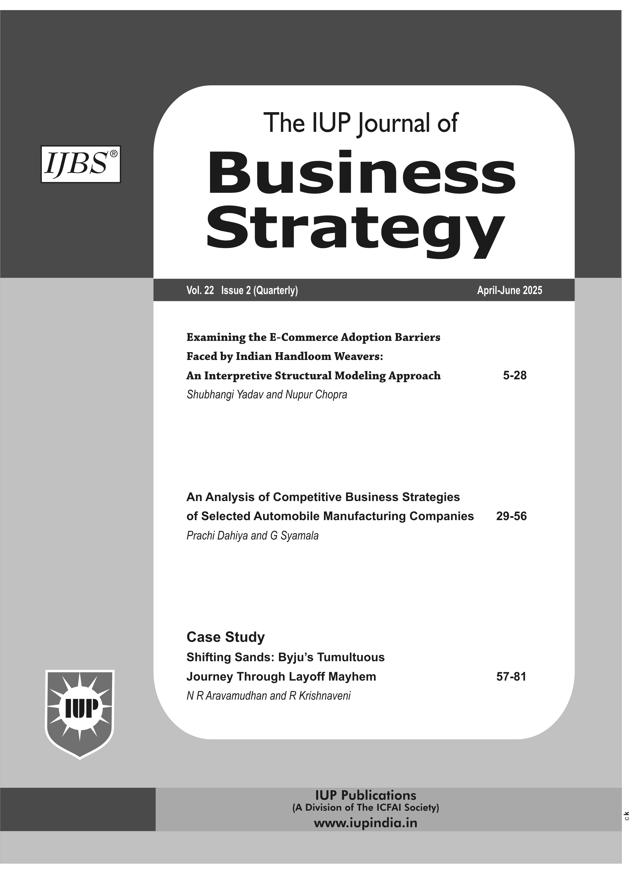 The IUP Journal of Business Strategy
