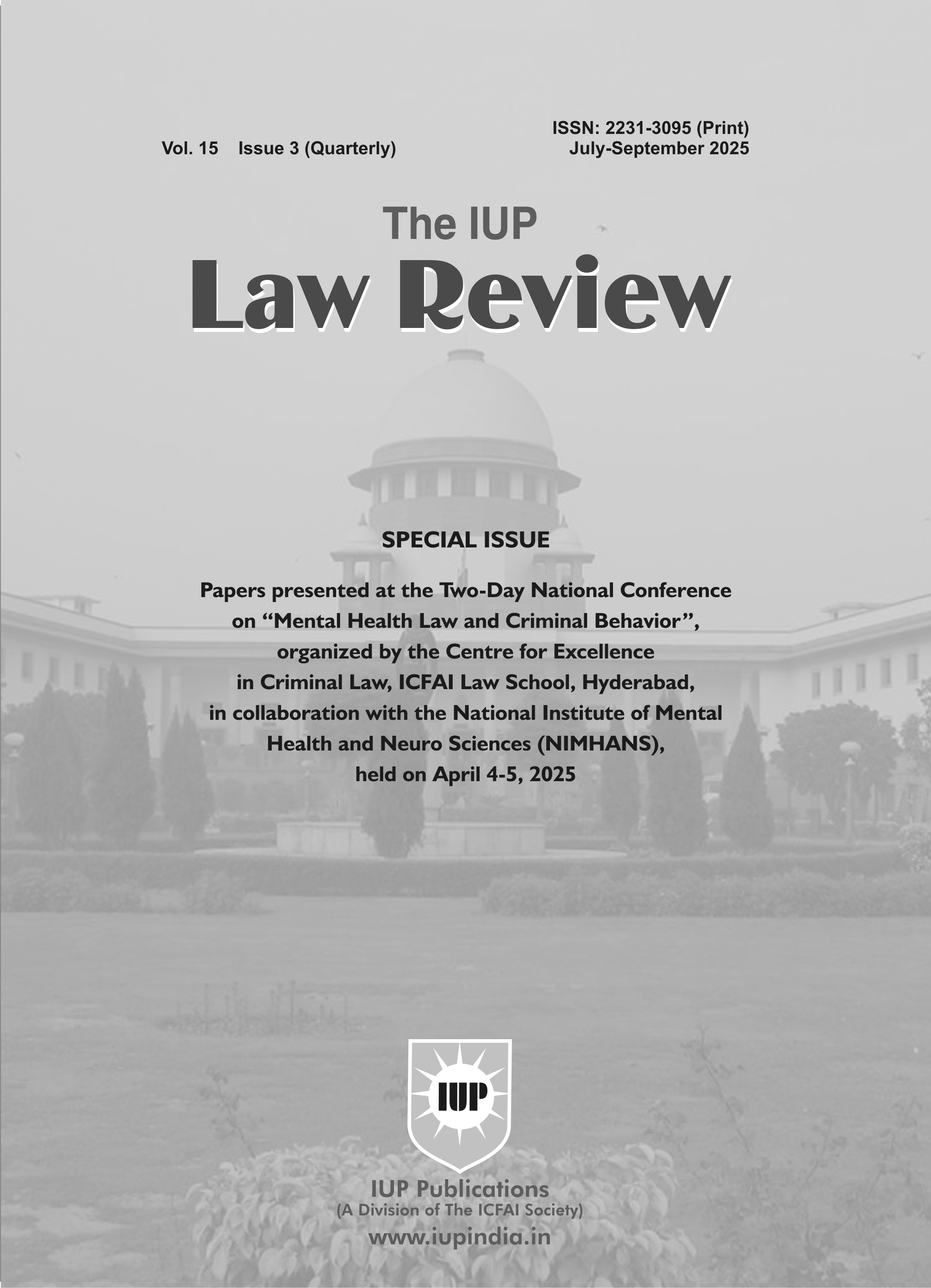 The IUP Journal of Law Review