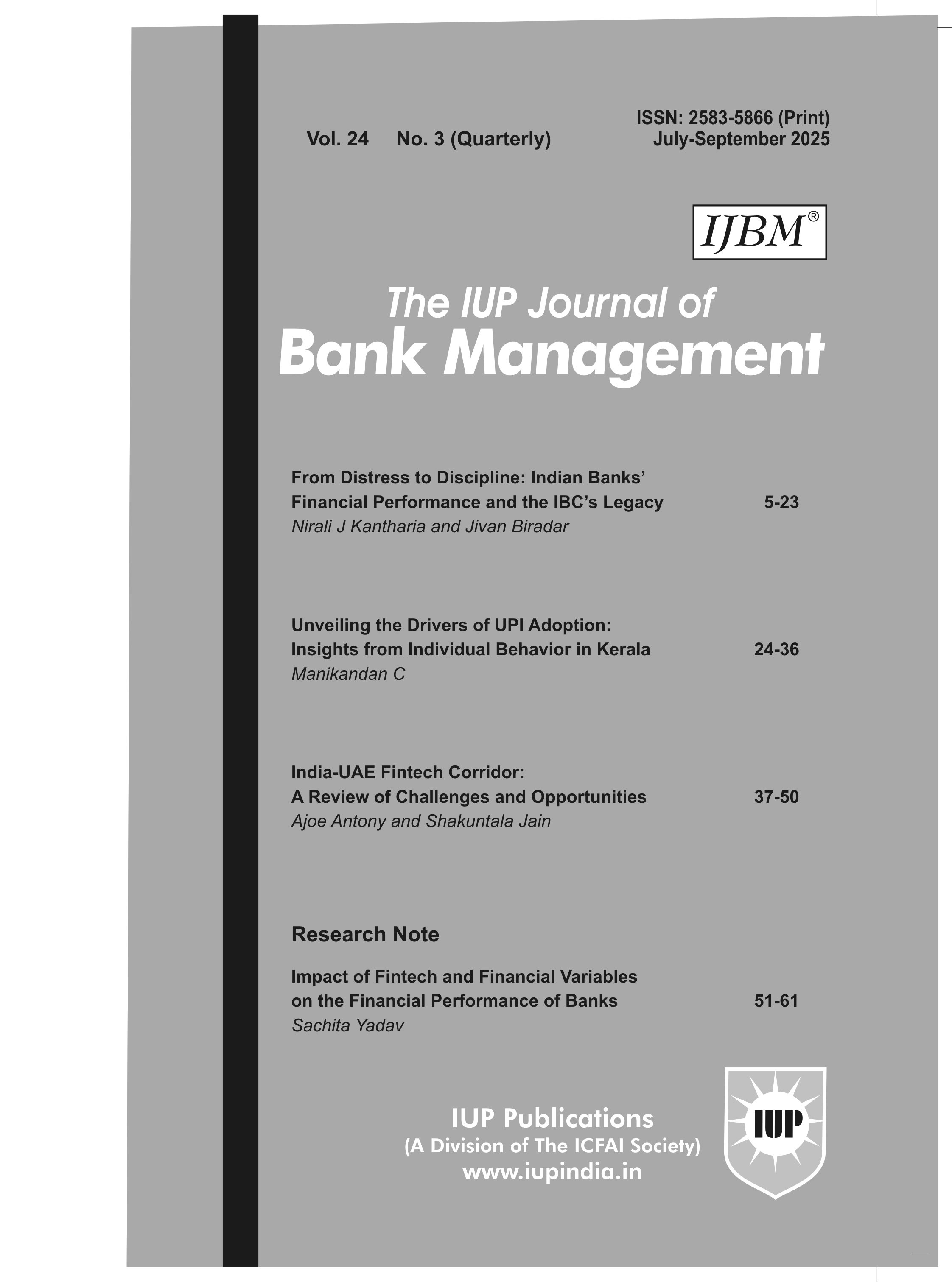 The IUP Journal of Bank Management