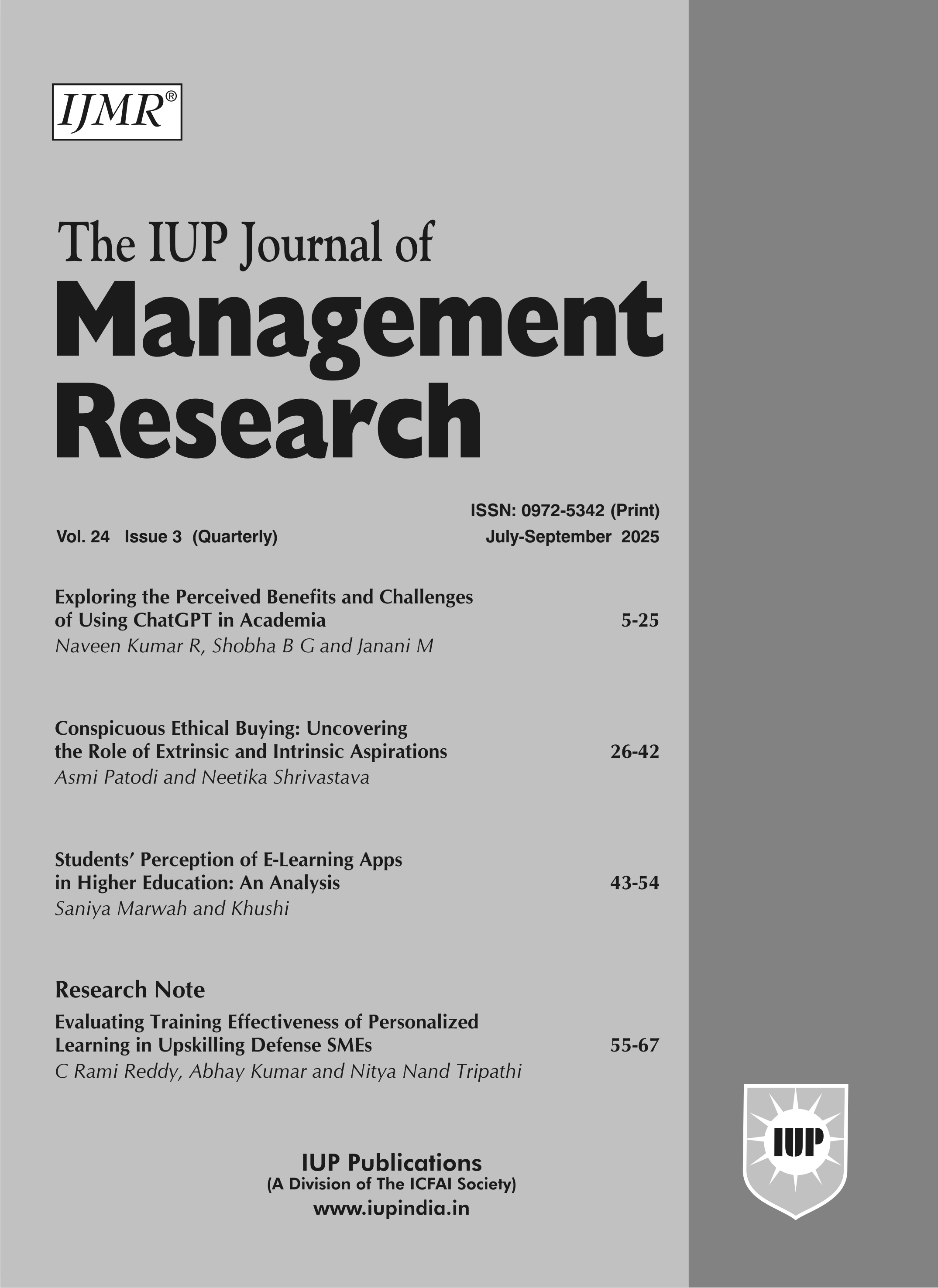 The IUP Journal of Management Research
