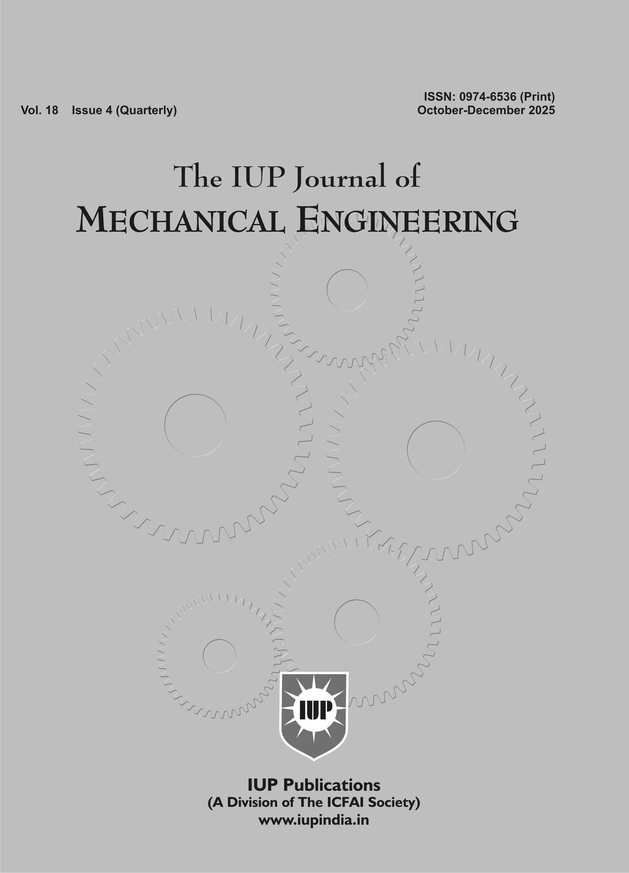 The IUP Journal of Mechanical Engineering