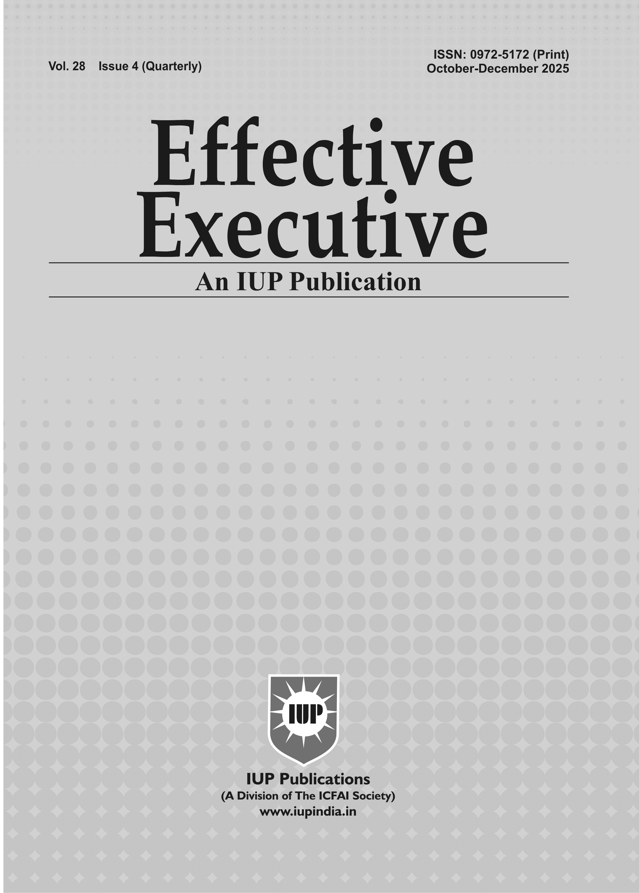 The IUP Journal of Effective Executive