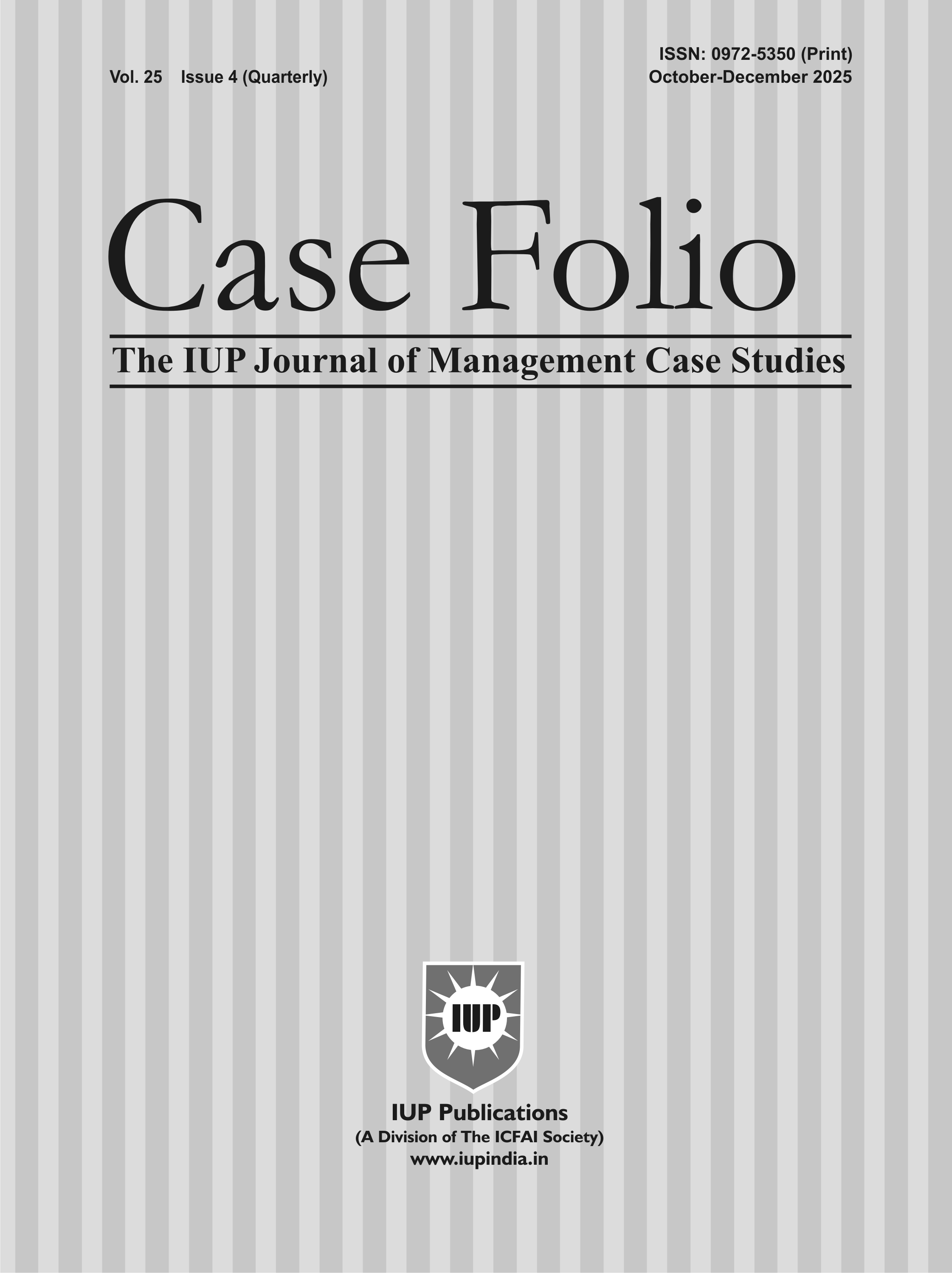 The IUP Journal of Case Folio