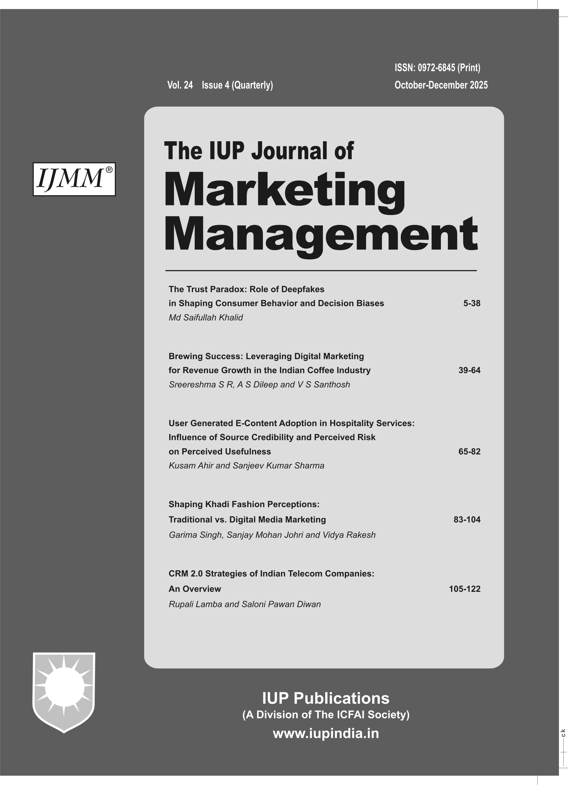 The IUP Journal of Marketing Management