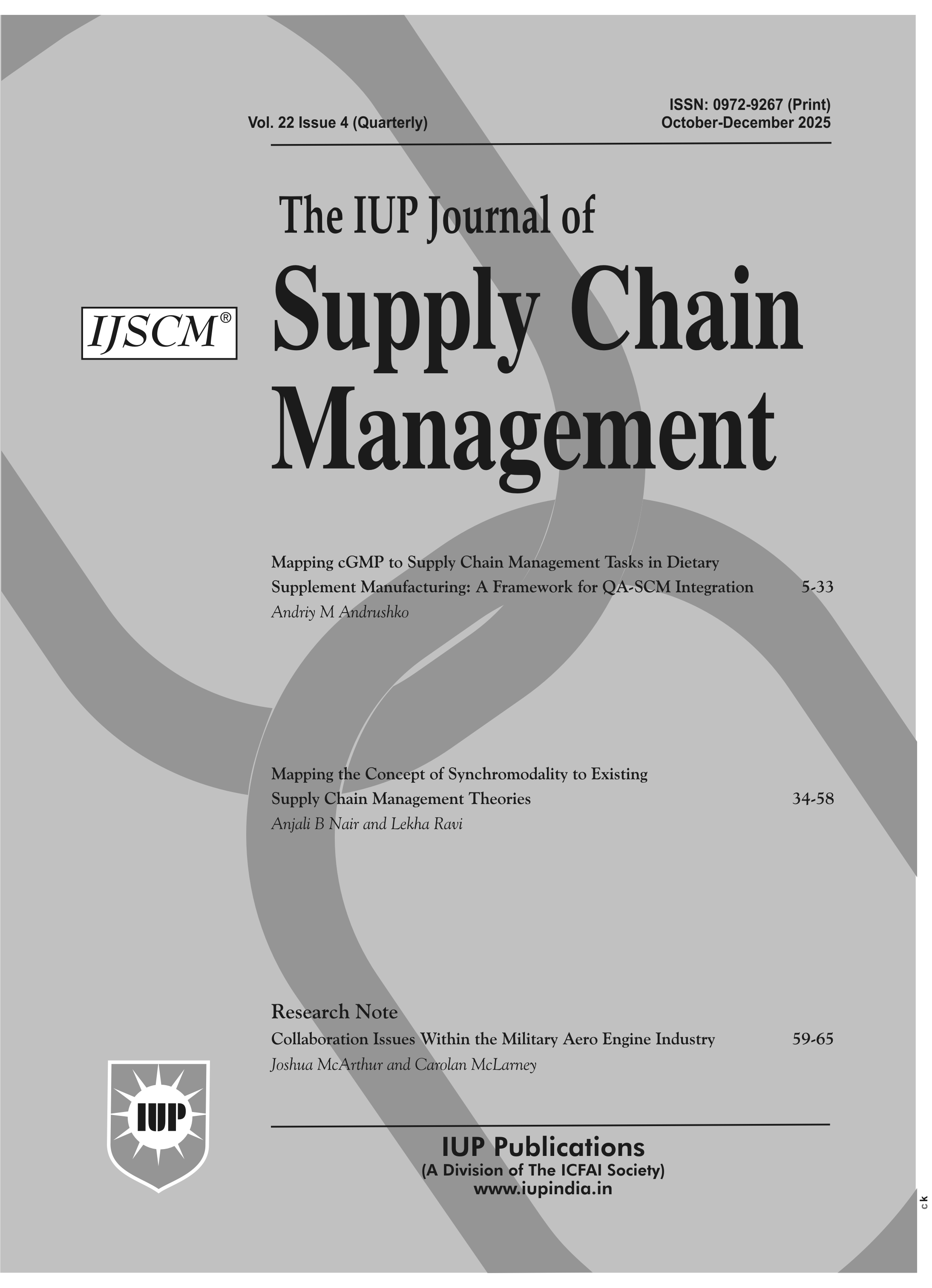 The IUP Journal of Supply Chain Management