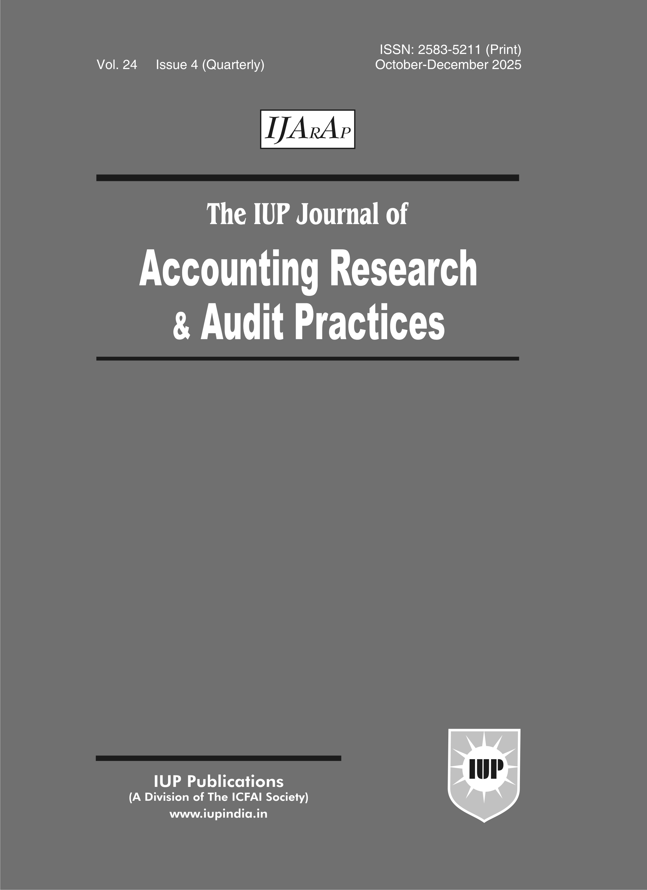 The IUP Journal of Accounting Research & Audit Practices