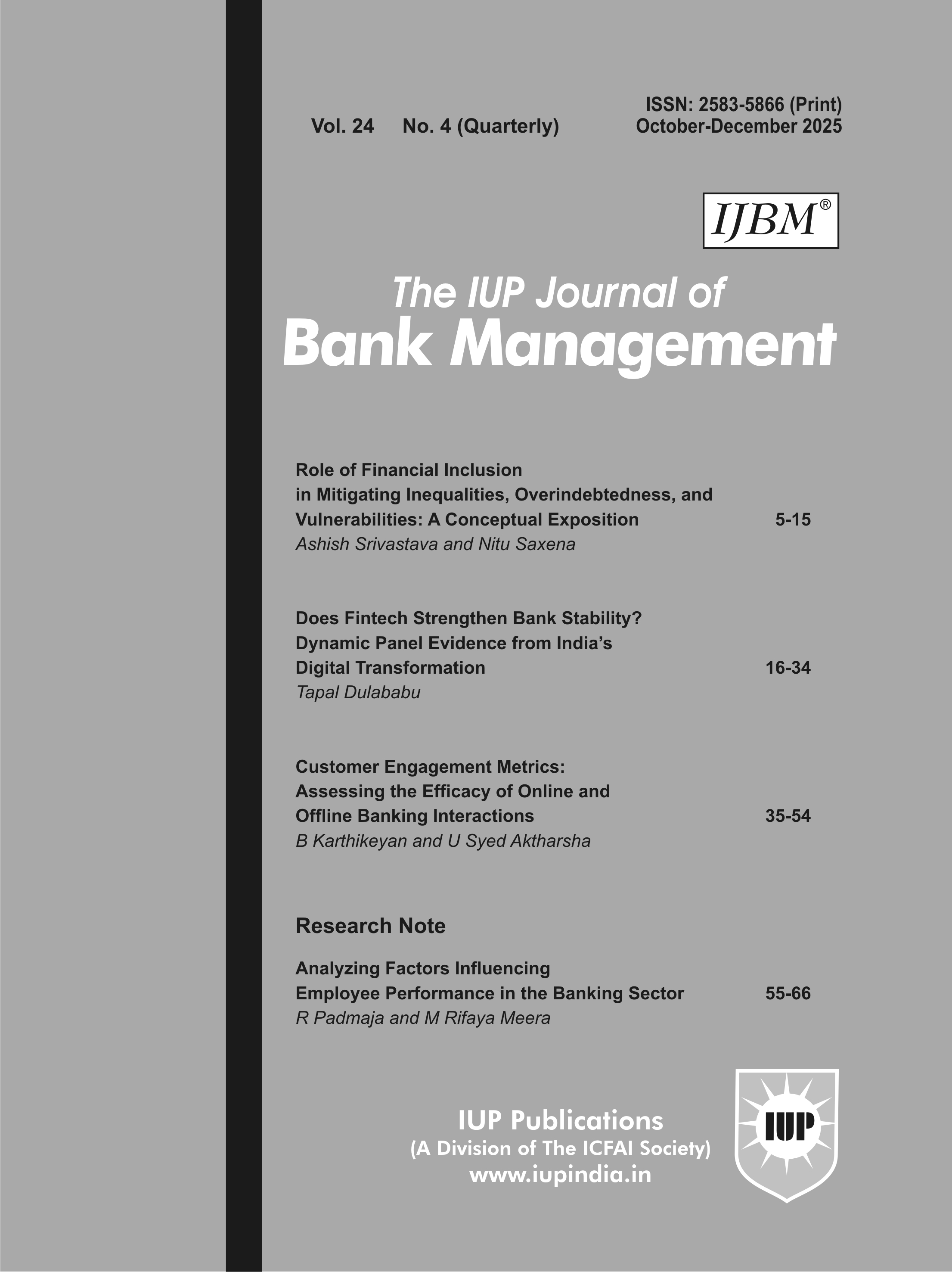 The IUP Journal of Bank Management