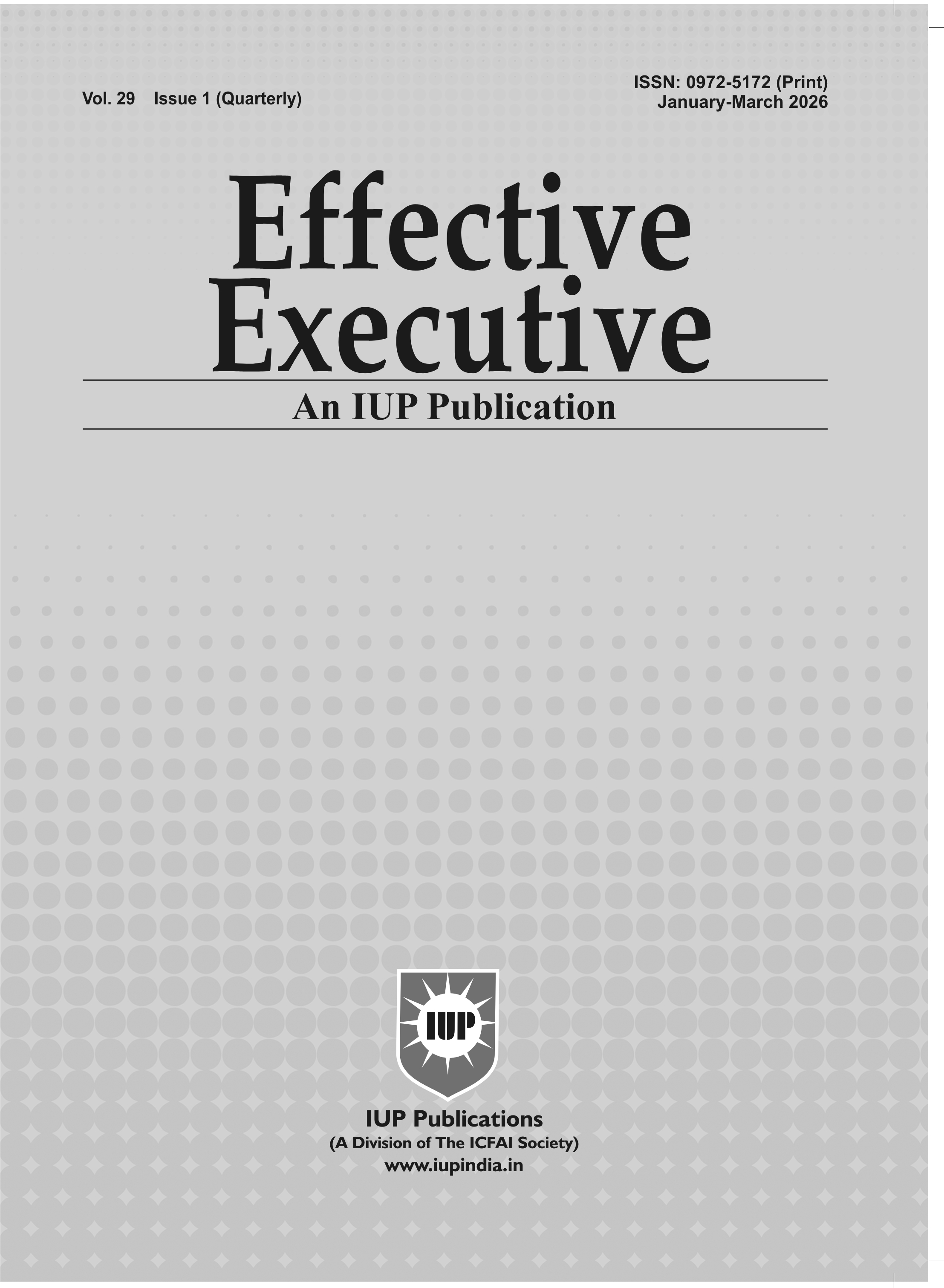The IUP Journal of Effective Executive