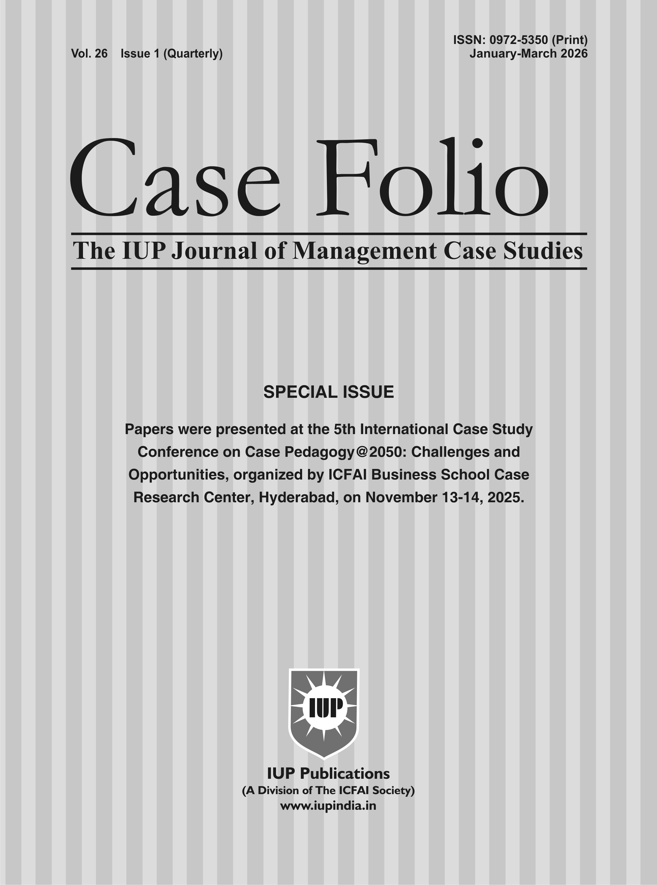 The IUP Journal of Case Folio