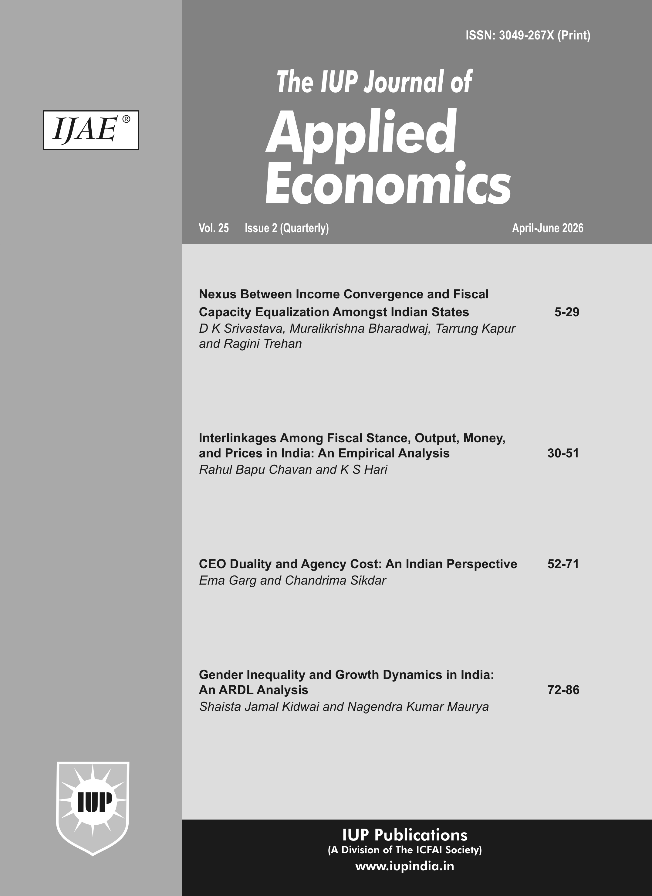 The IUP Journal of Applied Economics