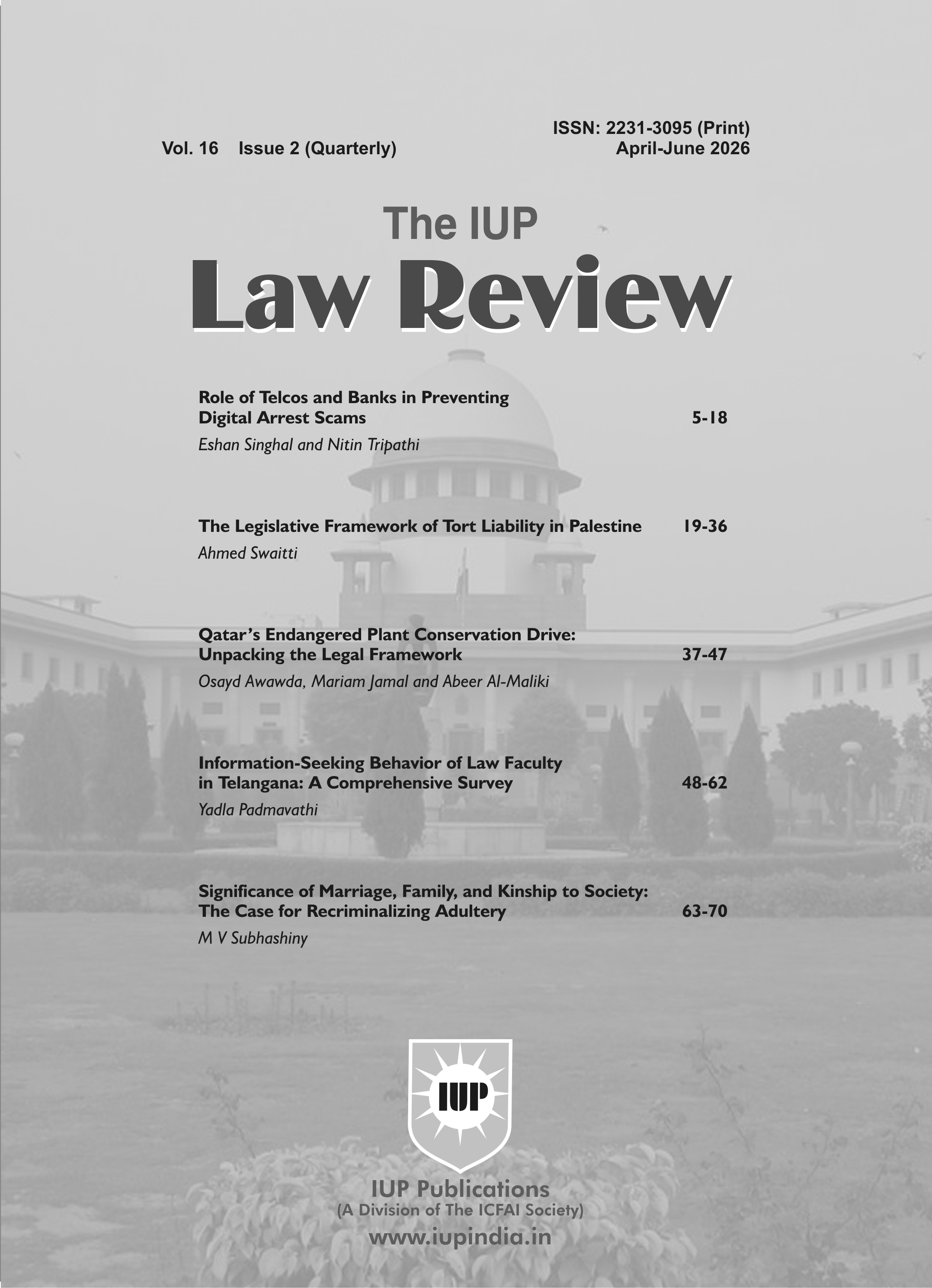 The IUP Journal of Law Review