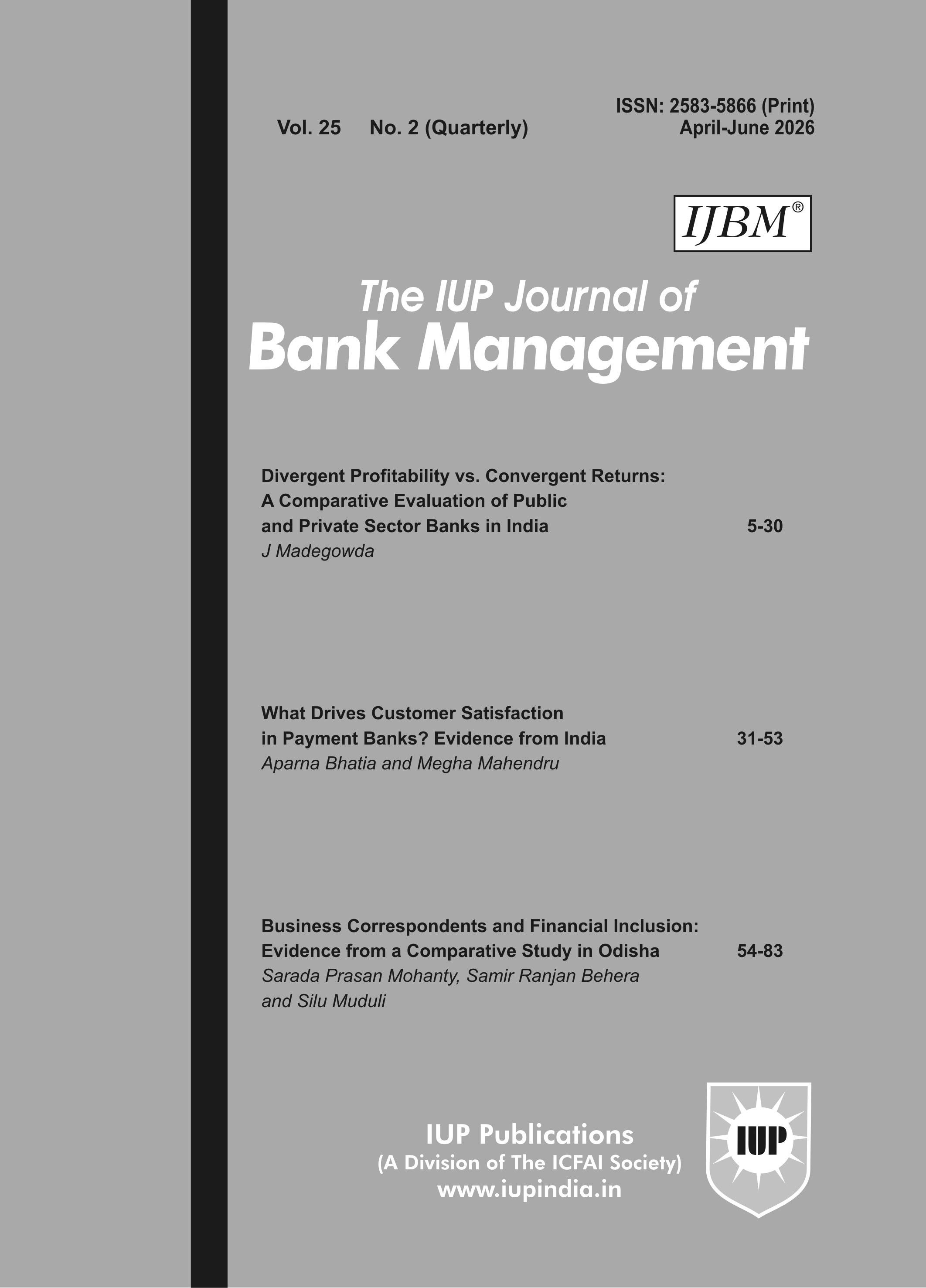 The IUP Journal of Bank Management
