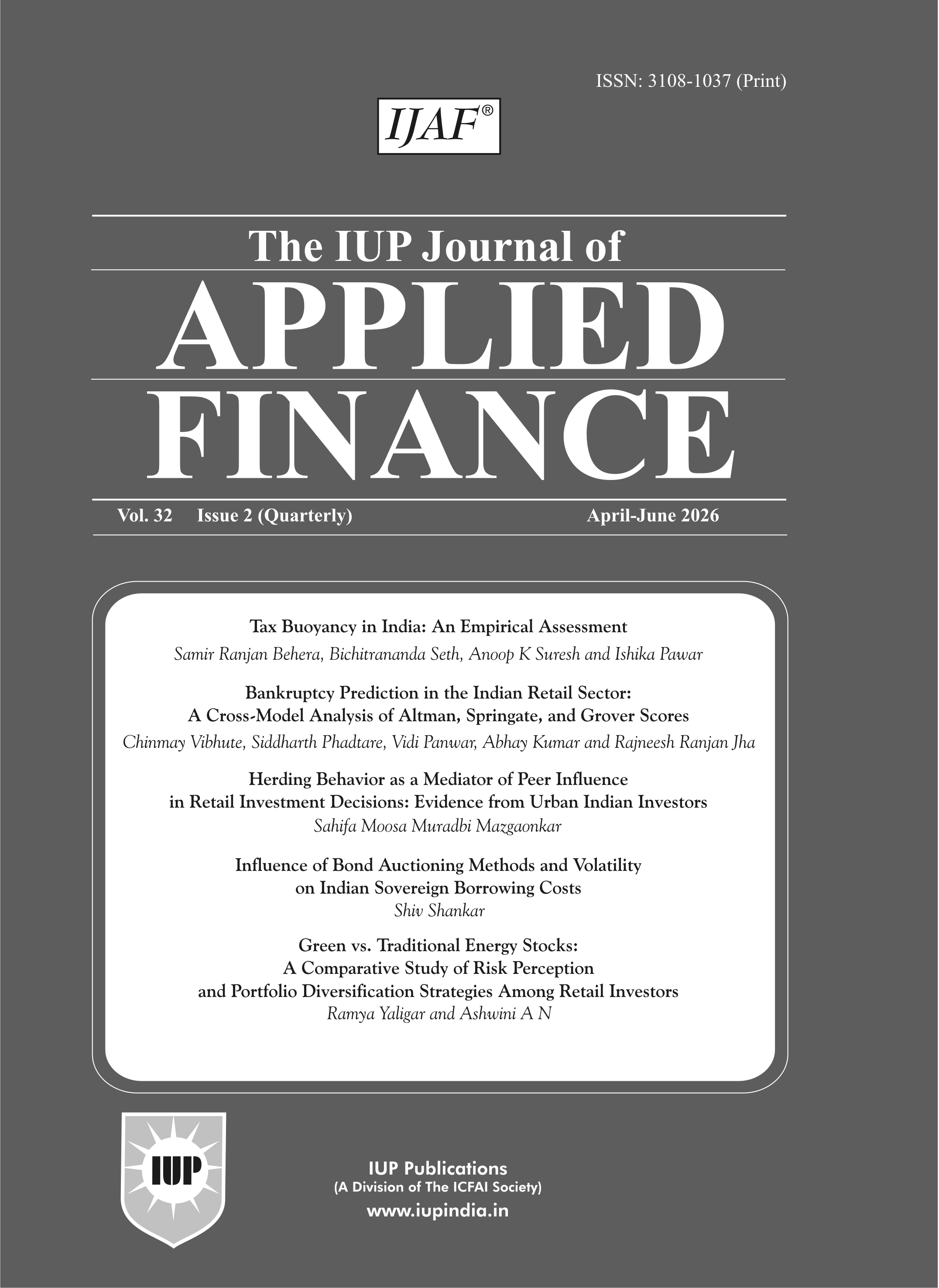 The IUP Journal of Applied Finance