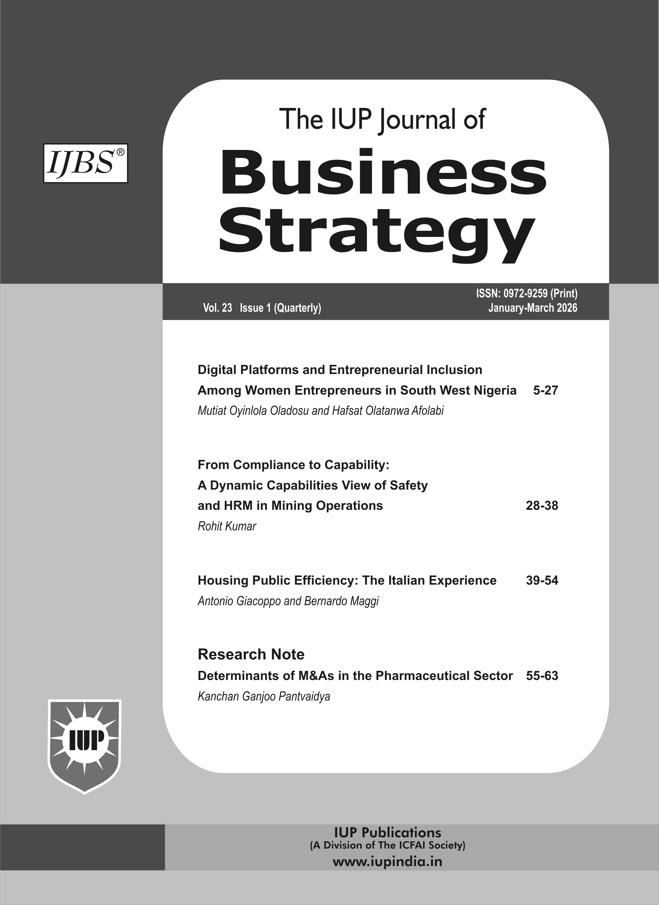 The IUP Journal of Business Strategy