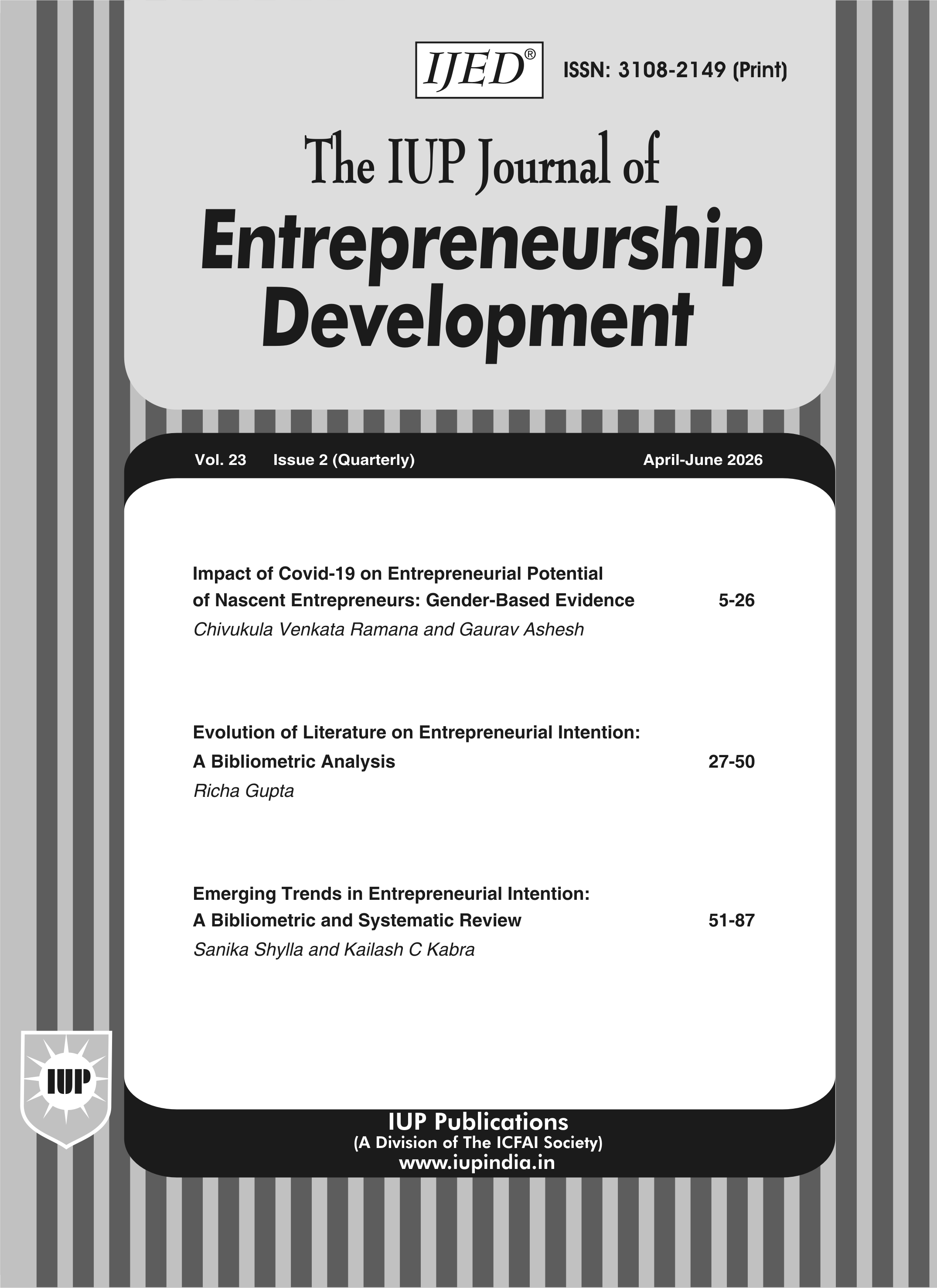 The IUP Journal of Entrepreneurship Development