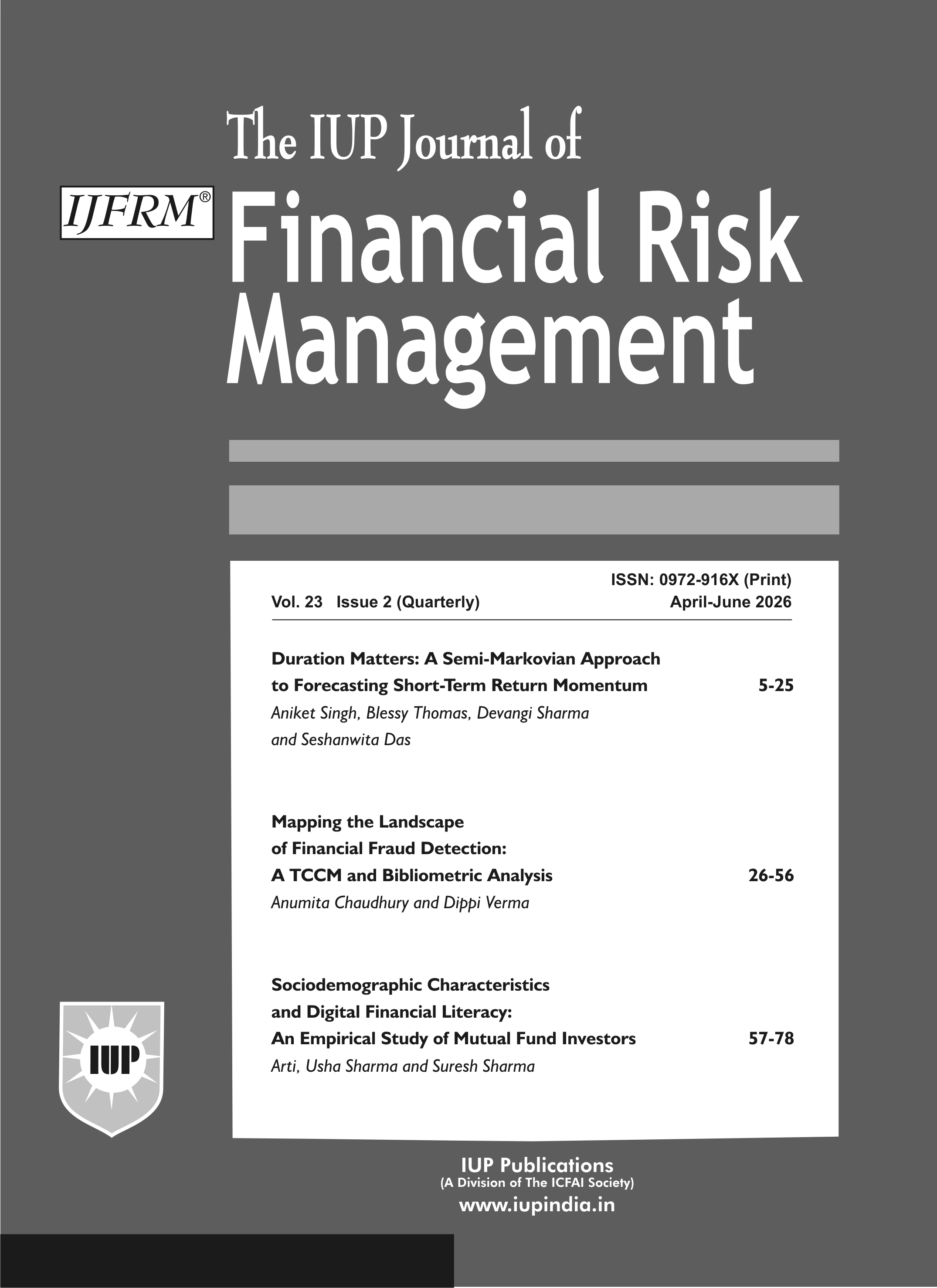 The IUP Journal of Financial Risk Management