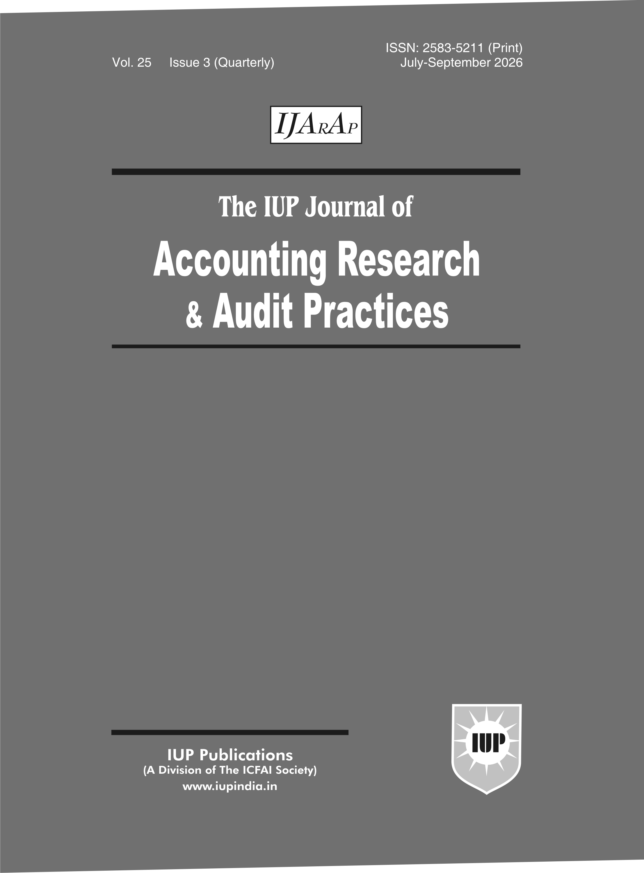 The IUP Journal of Accounting Research & Audit Practices