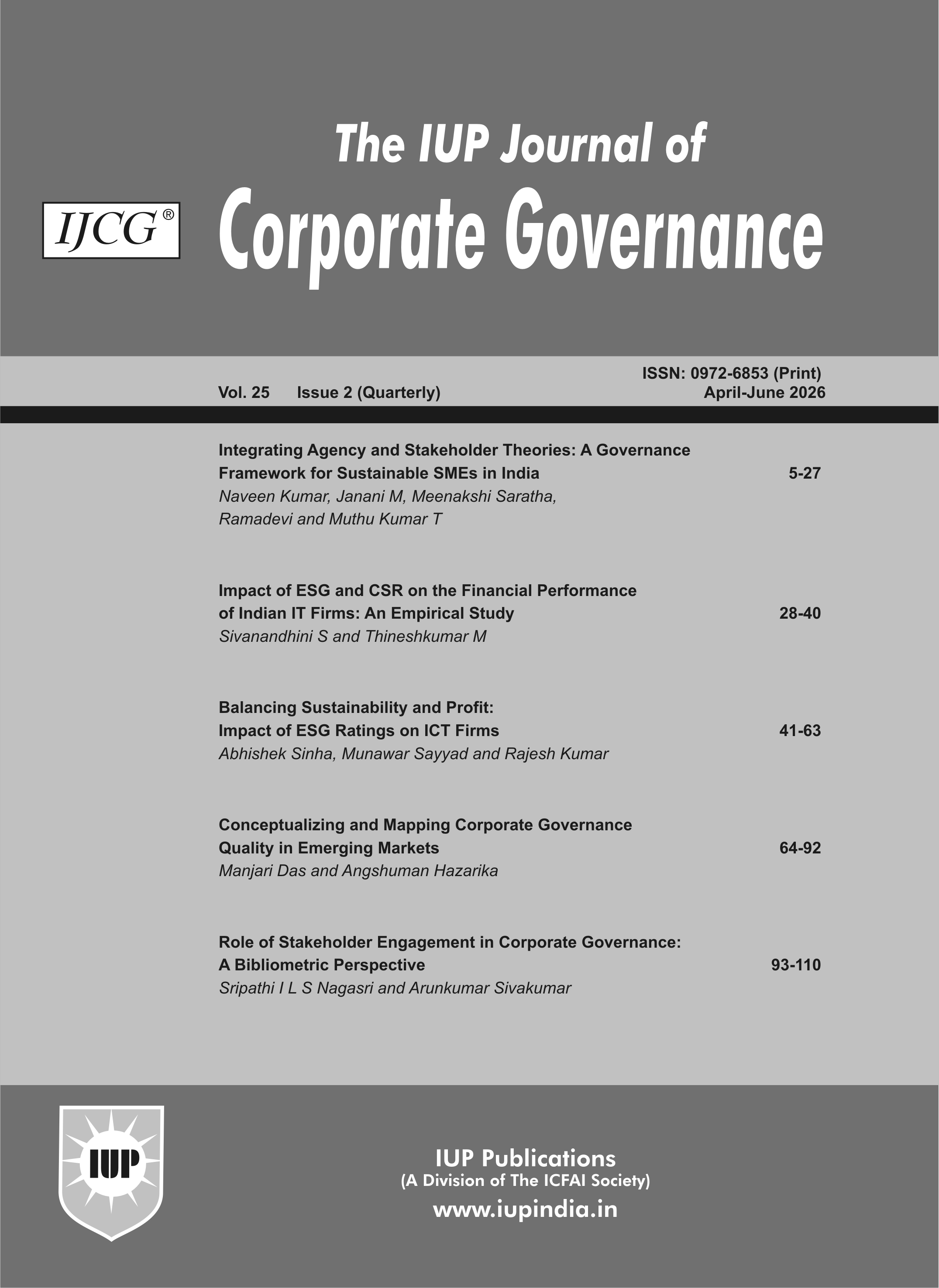 The IUP Journal of Corporate Governance