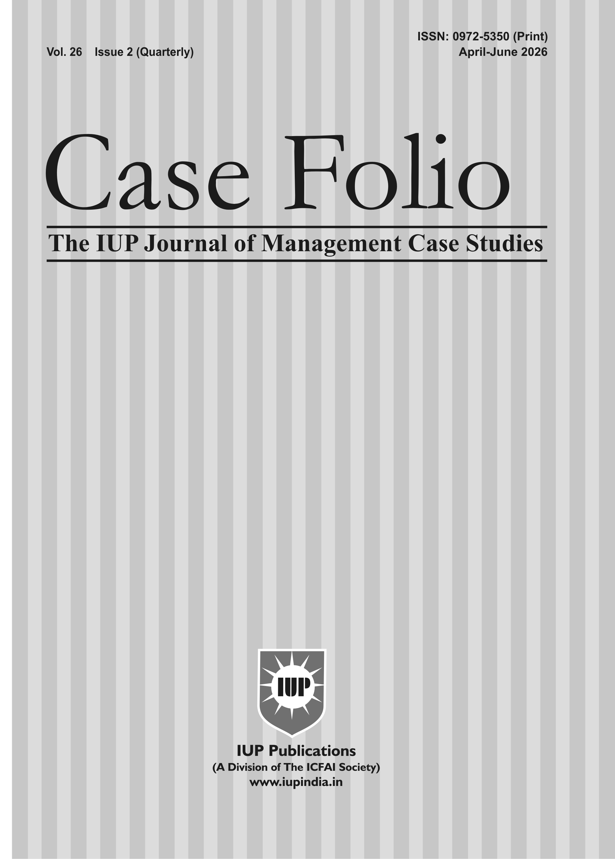 The IUP Journal of Case Folio
