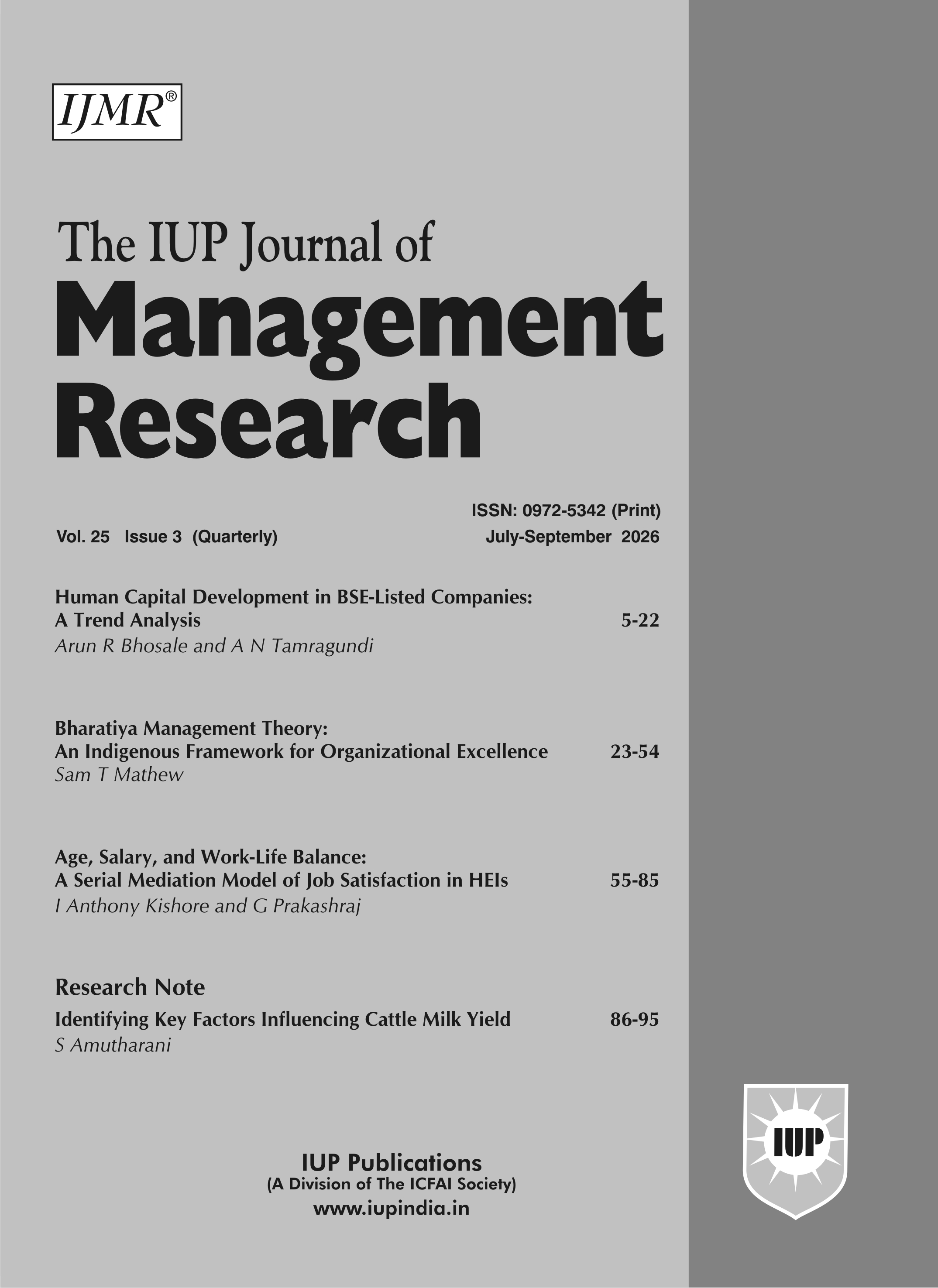 The IUP Journal of Management Research