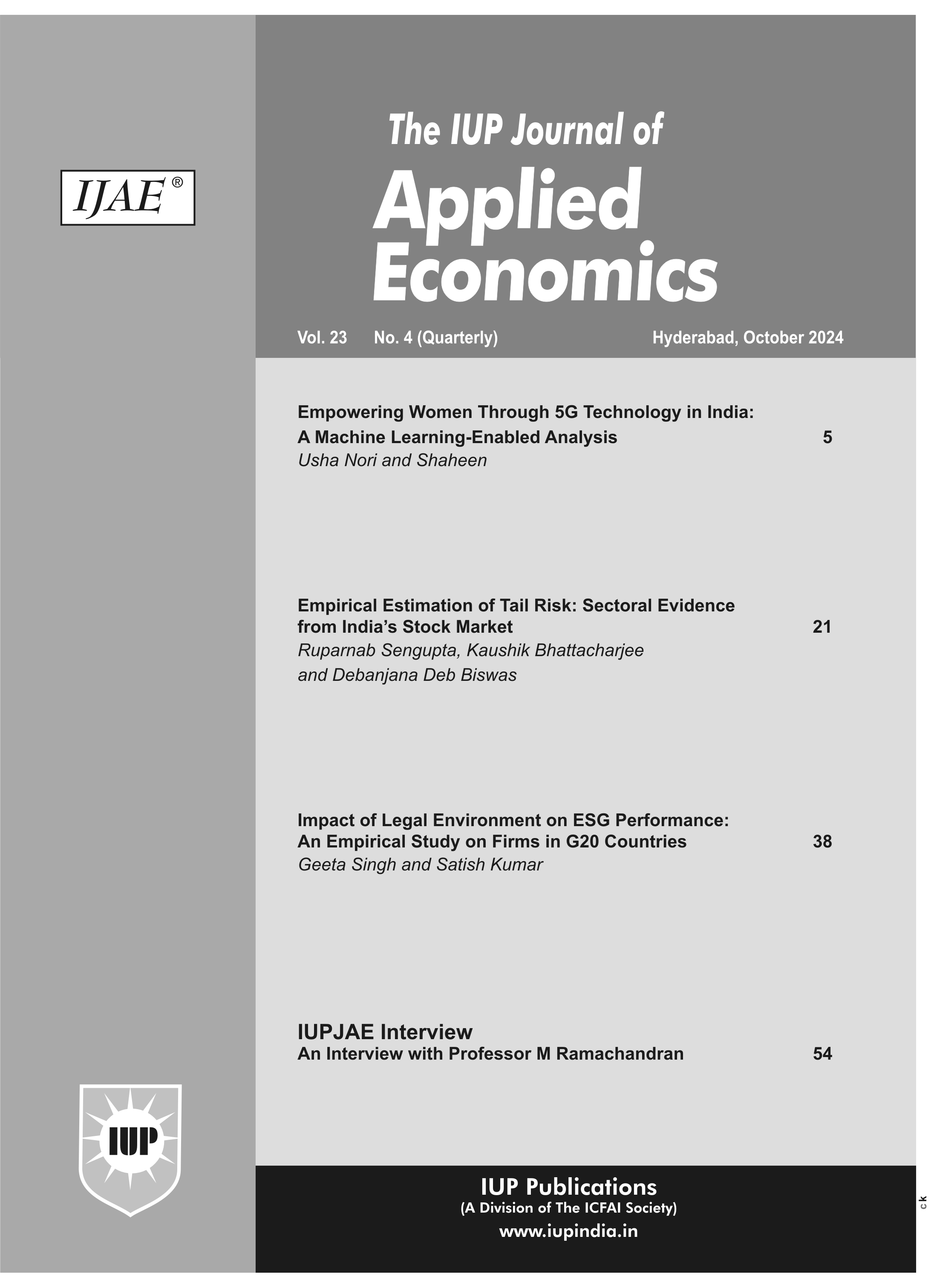 The IUP Journal of Applied Economics