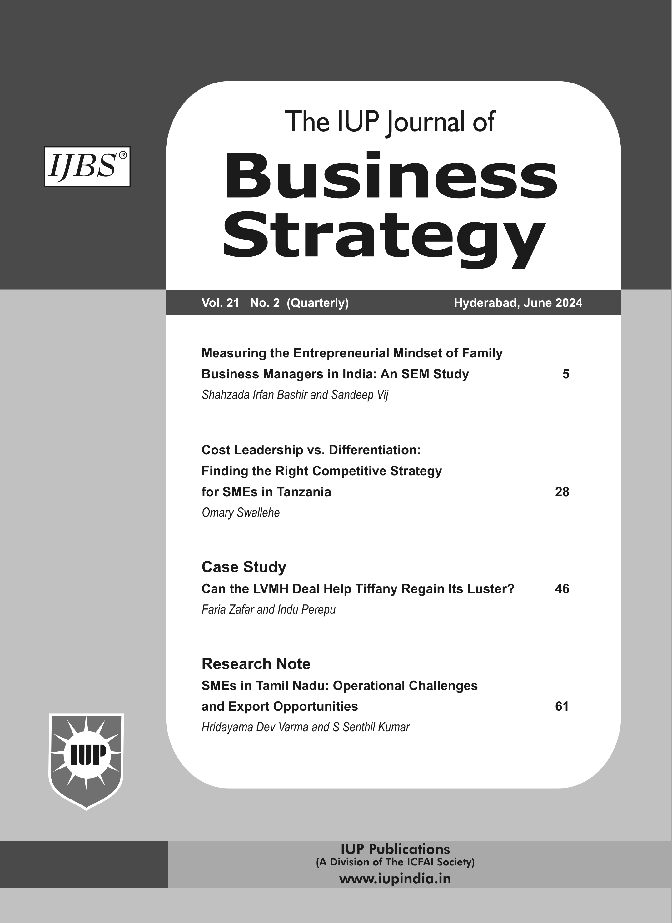 The IUP Journal of Business Strategy